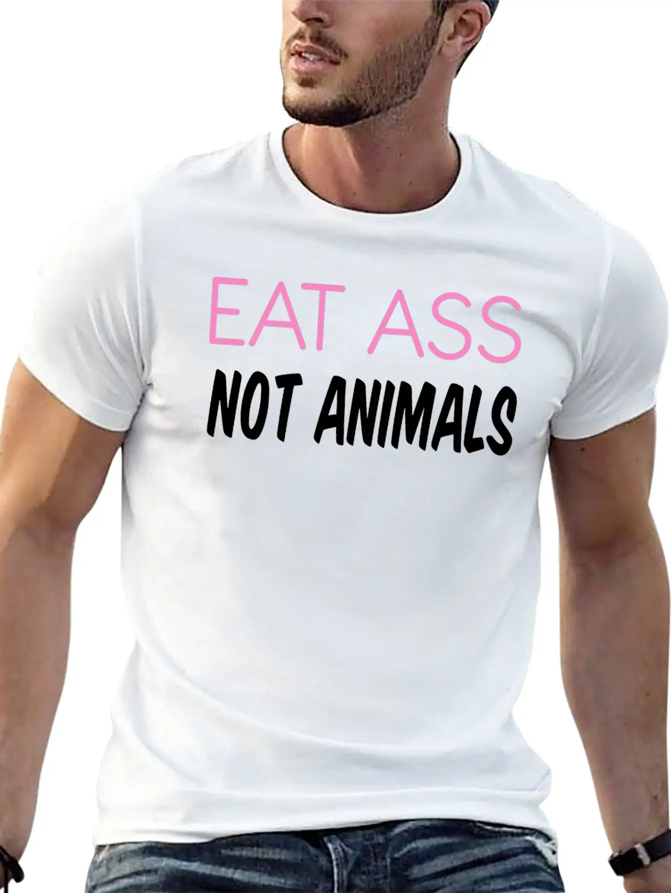 EAT ASS NOT ANIMALS Soft Cotton Short Sleeve Tee ¨C Unisex Wardrobe Staple