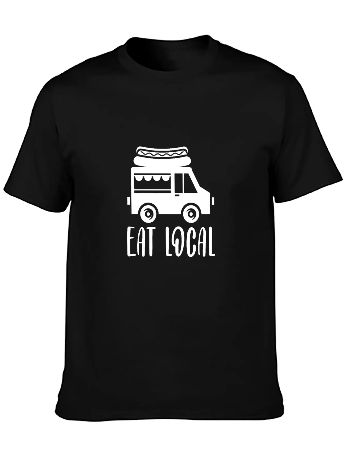 Eat Local, Food Truck Essential Cotton Tee For Daily Outfits ¨C Unisex Style