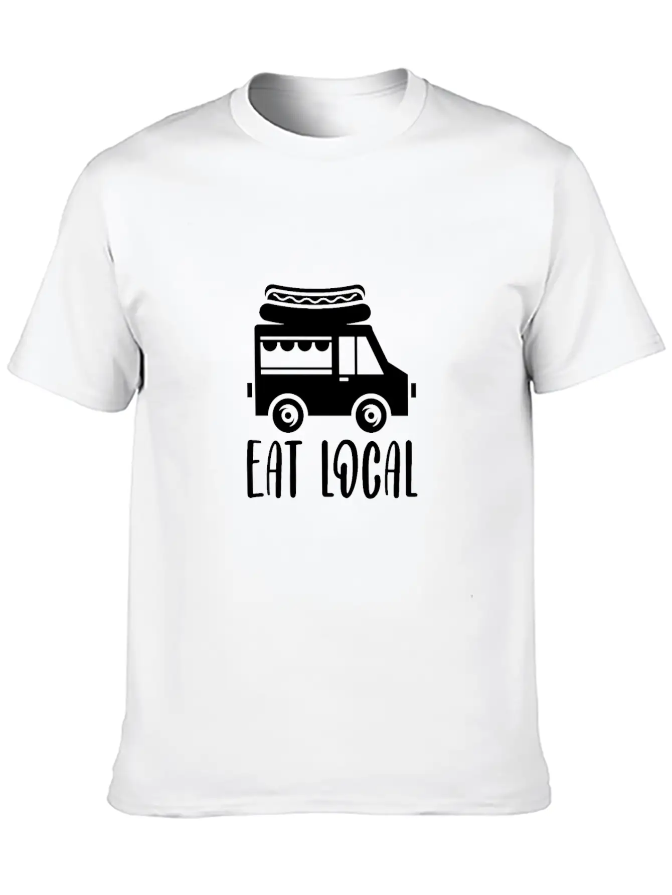Eat Local, Food Truck Essential Cotton Tee For Daily Outfits ¨C Unisex Style