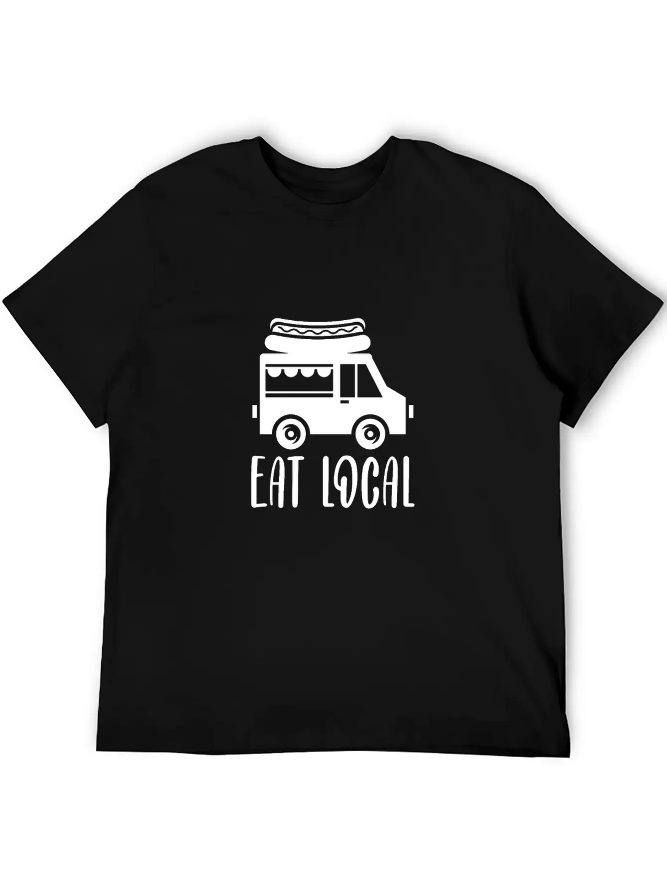 Eat Local, Food Truck Essential Cotton Tee For Daily Outfits ¨C Unisex Style
