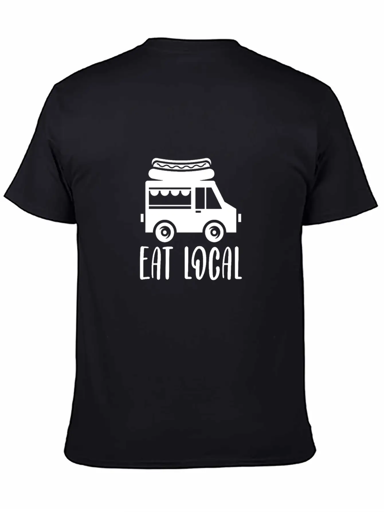 Eat Local, Food Truck Essential Cotton Tee For Daily Outfits ¨C Unisex Style