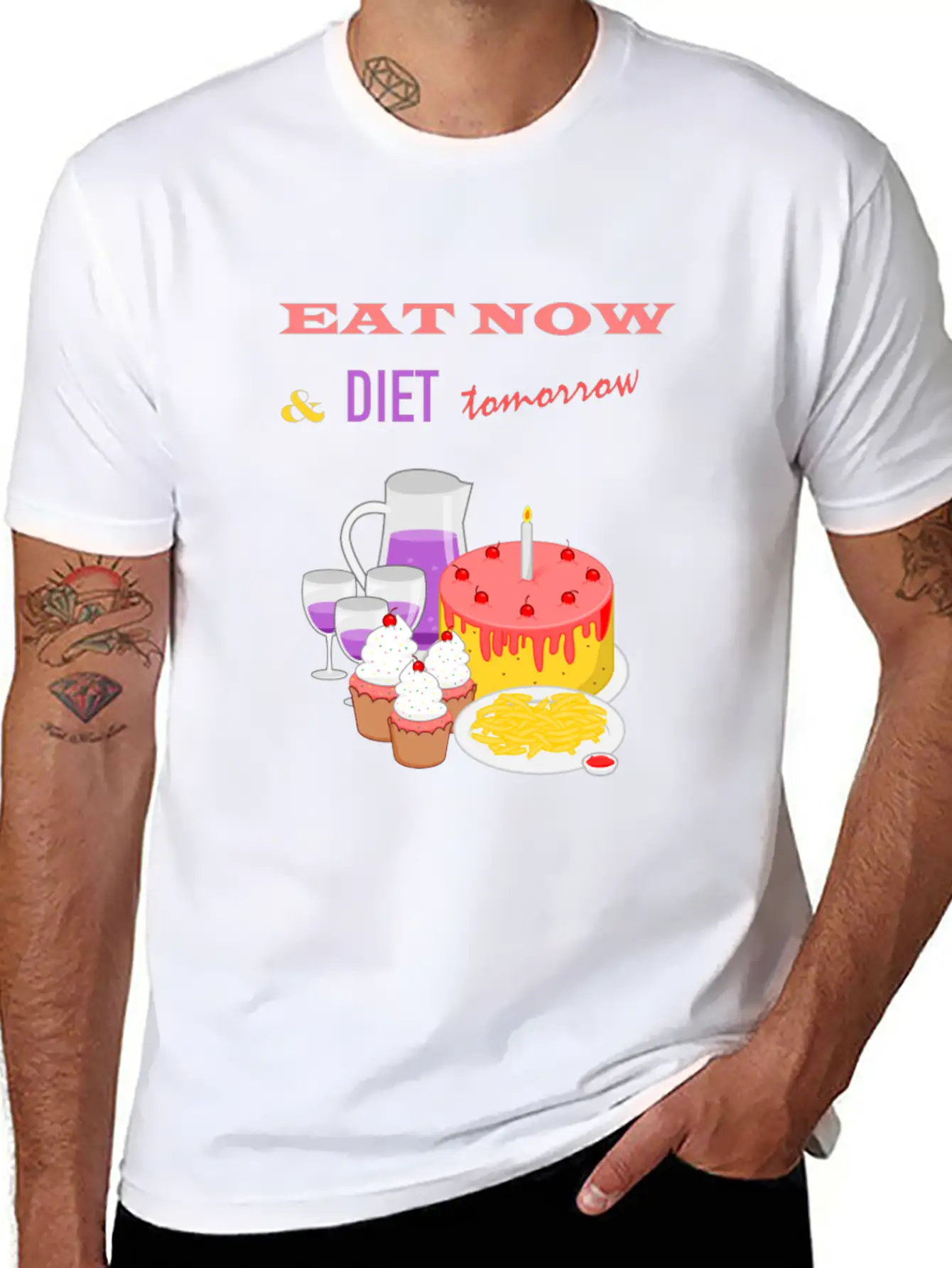 Eat Now & Diet Tomorrow Soft Cotton Short Sleeve Tee ¨C Unisex Wardrobe Staple