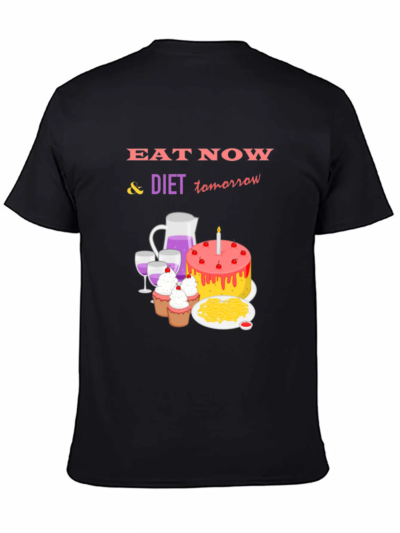 Eat Now & Diet Tomorrow Soft Cotton Short Sleeve Tee ¨C Unisex Wardrobe Staple