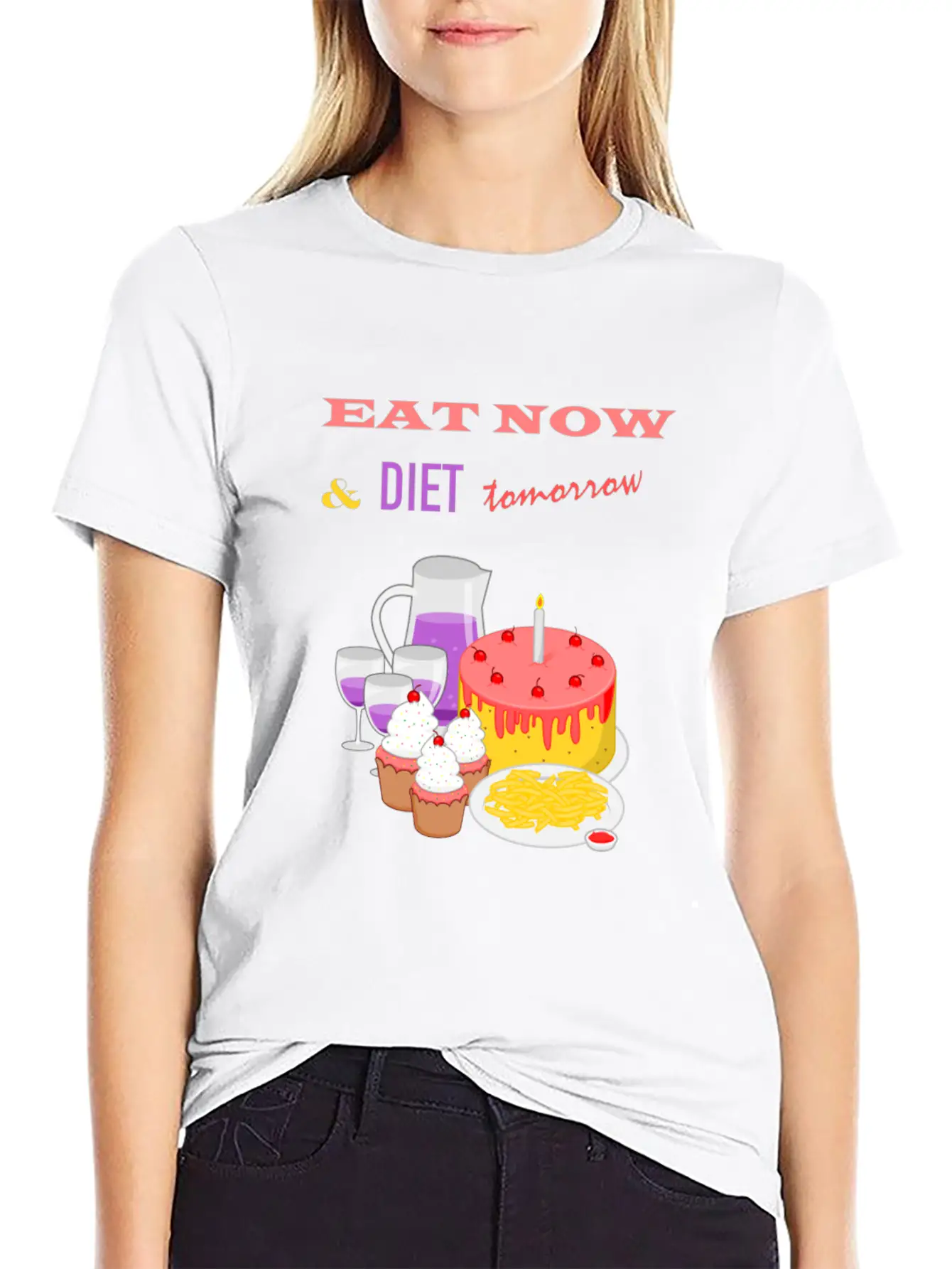 Eat Now & Diet Tomorrow Soft Cotton Short Sleeve Tee ¨C Unisex Wardrobe Staple