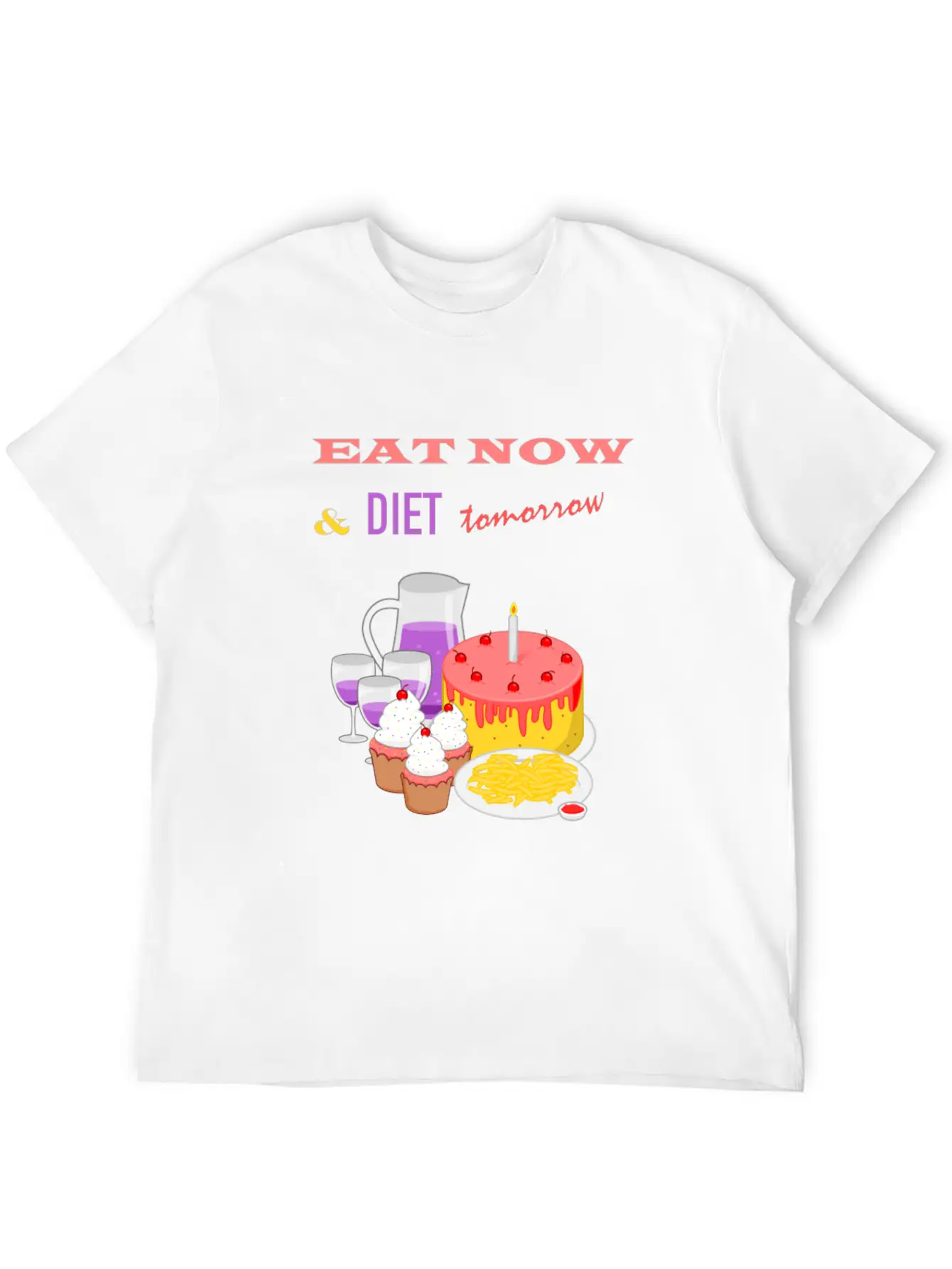 Eat Now & Diet Tomorrow Soft Cotton Short Sleeve Tee ¨C Unisex Wardrobe Staple