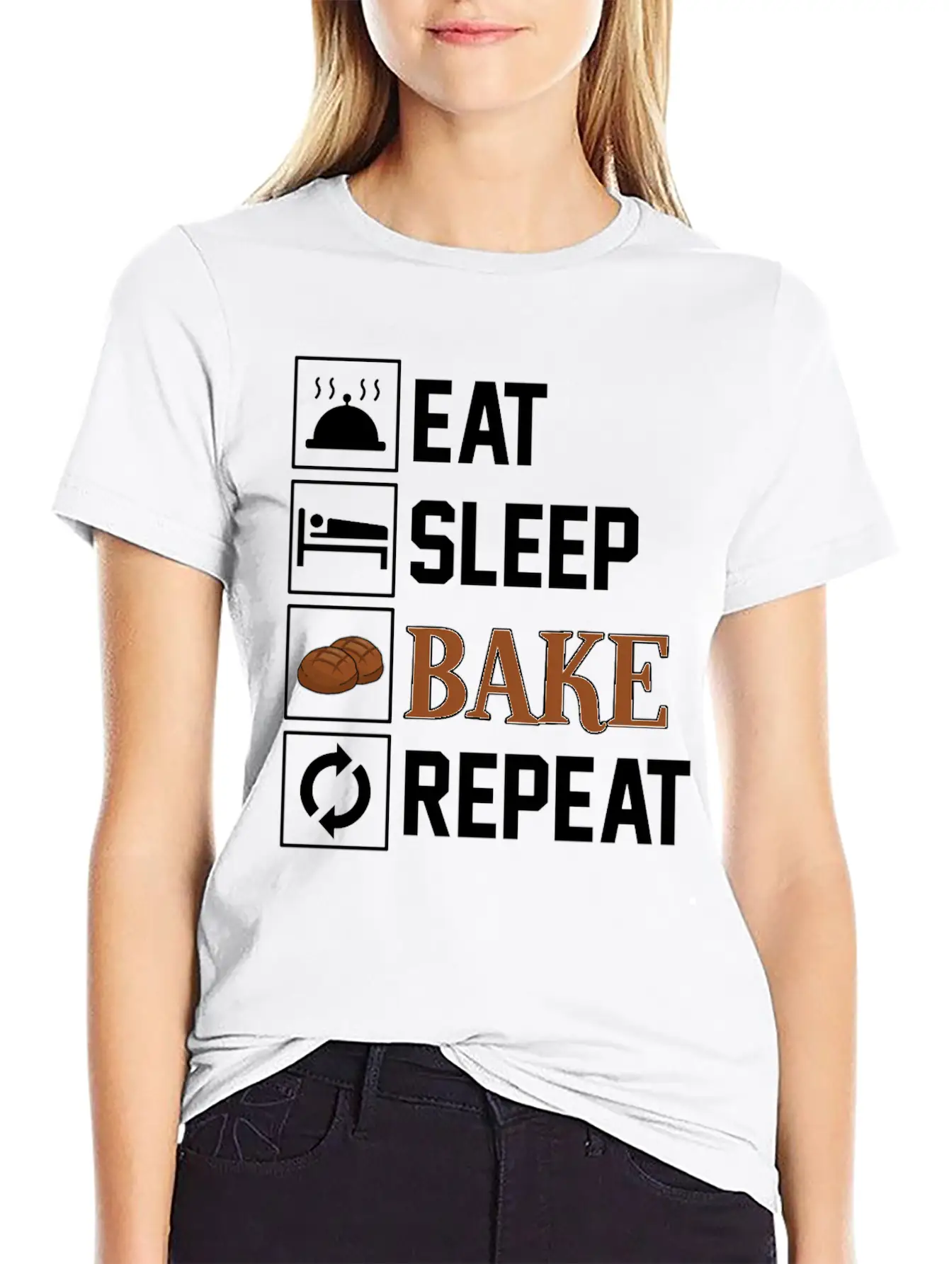 Eat, Sleep And Bake Soft Cotton Short Sleeve Tee ¨C Unisex Wardrobe Staple