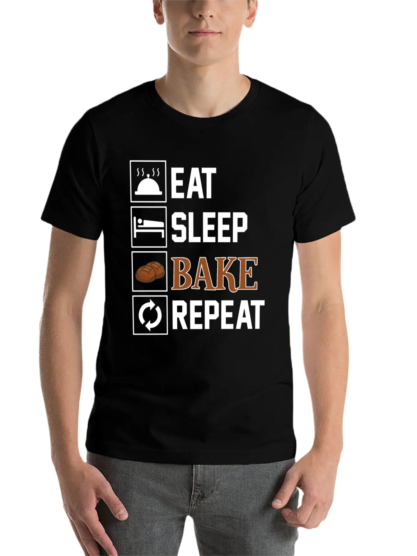 Eat, Sleep And Bake Soft Cotton Short Sleeve Tee ¨C Unisex Wardrobe Staple