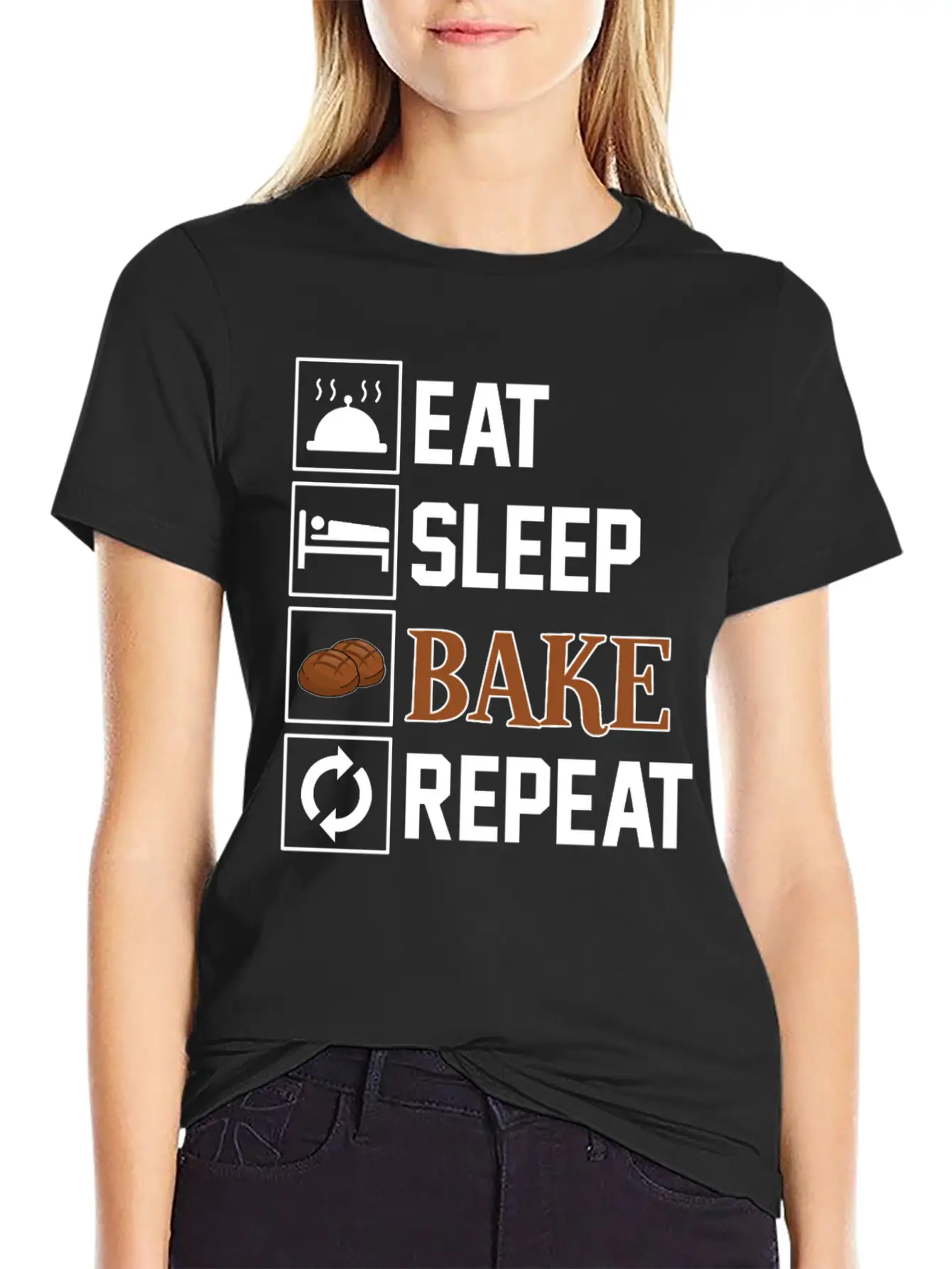Eat, Sleep And Bake Soft Cotton Short Sleeve Tee ¨C Unisex Wardrobe Staple