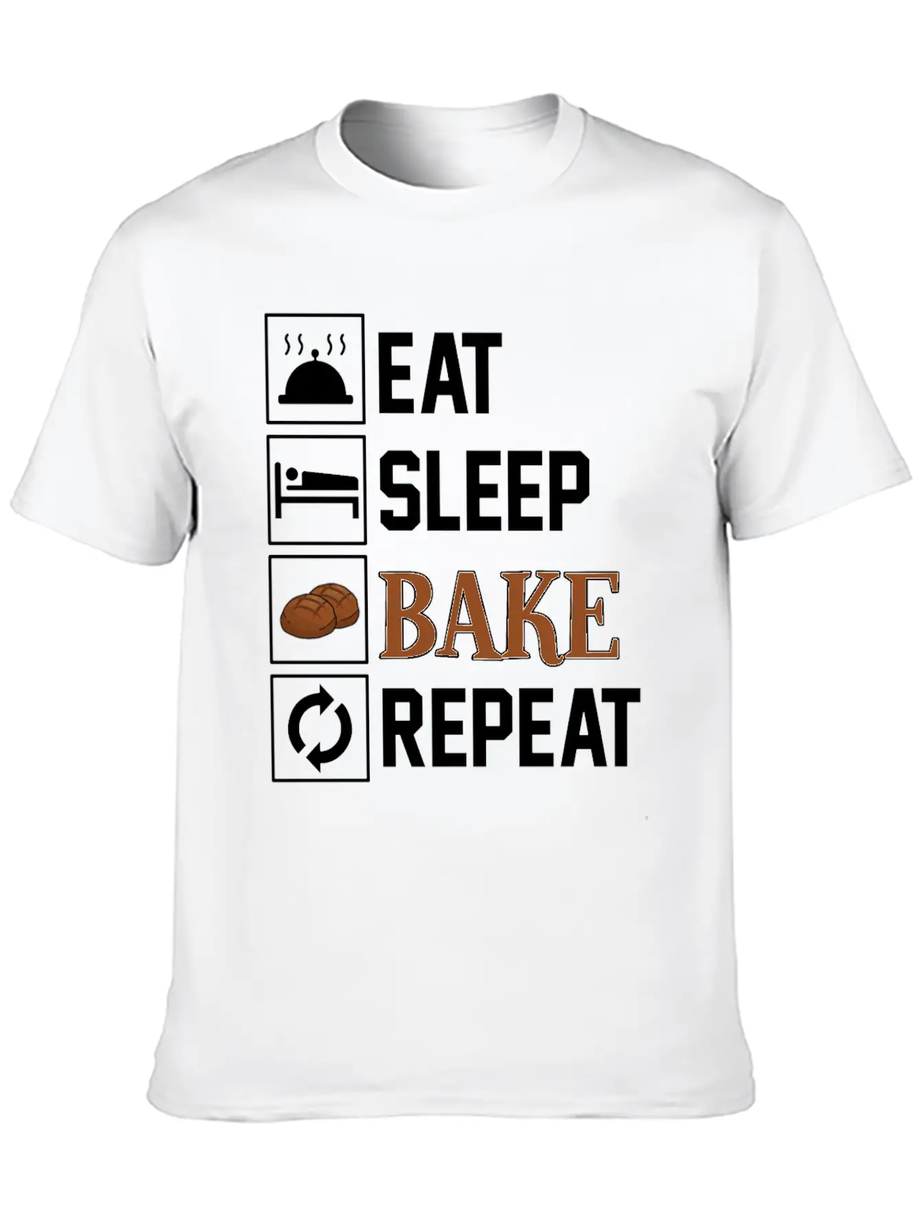 Eat, Sleep And Bake Soft Cotton Short Sleeve Tee ¨C Unisex Wardrobe Staple