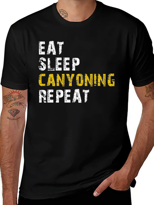 Eat Sleep Canyoning Essential Cotton Tee For Daily Outfits ¨C Unisex Style