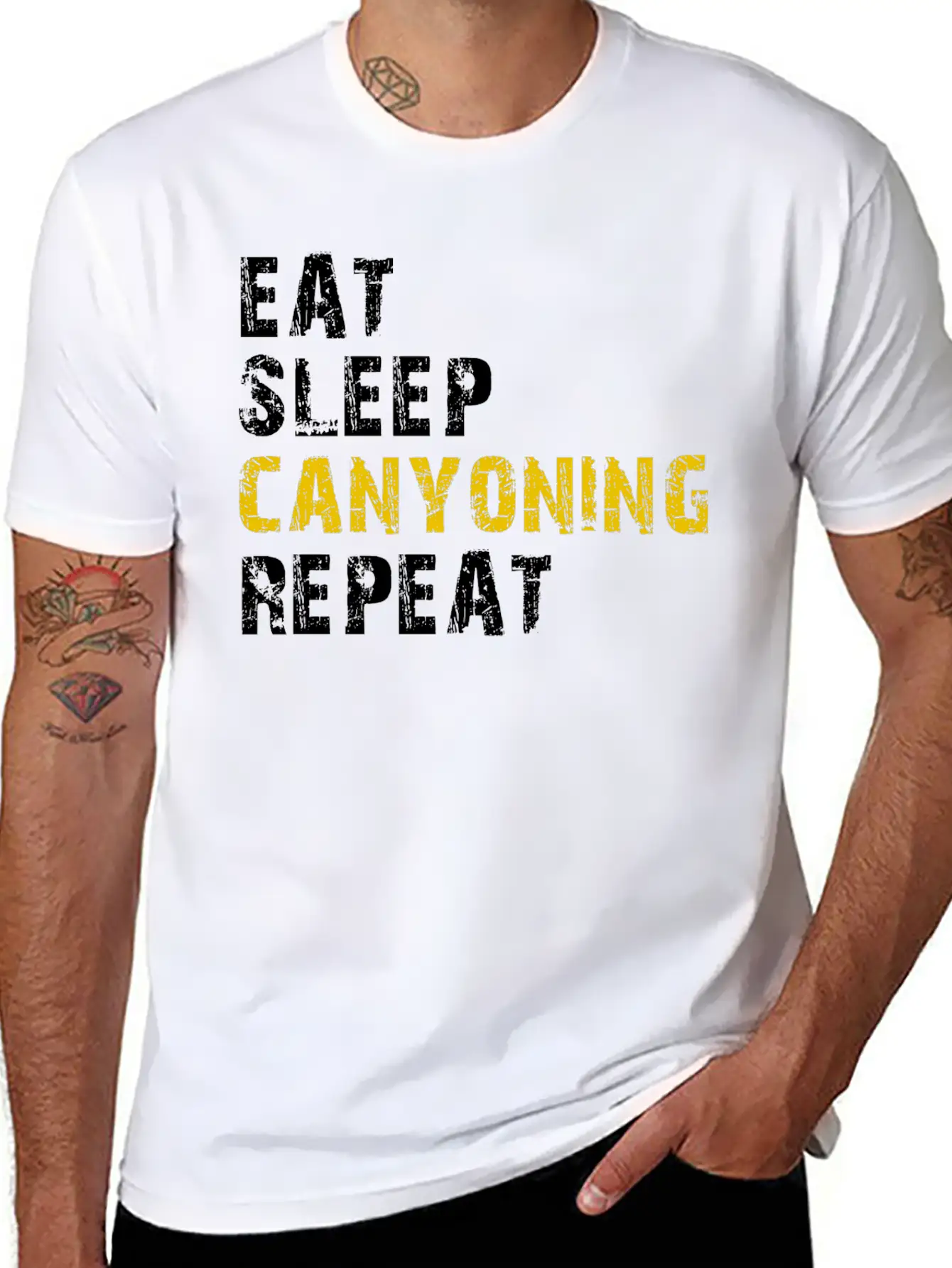 Eat Sleep Canyoning Essential Cotton Tee For Daily Outfits ¨C Unisex Style