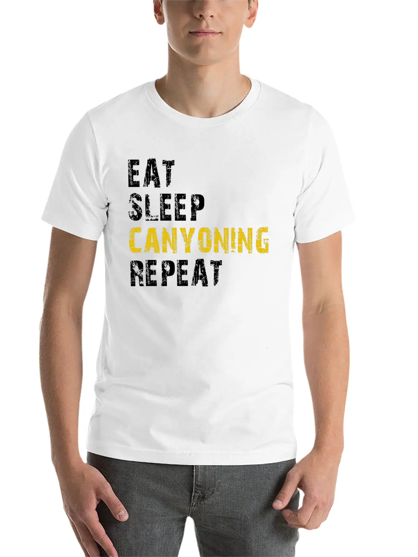 Eat Sleep Canyoning Essential Cotton Tee For Daily Outfits ¨C Unisex Style