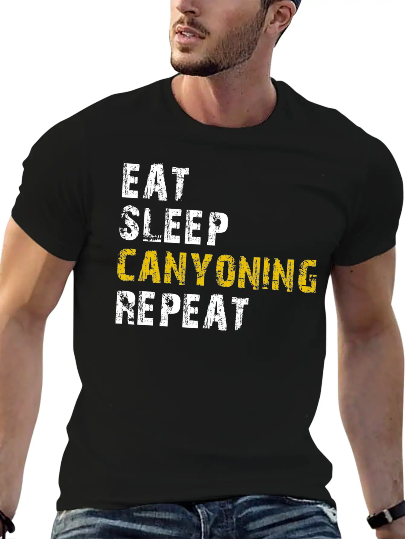 Eat Sleep Canyoning Essential Cotton Tee For Daily Outfits ¨C Unisex Style