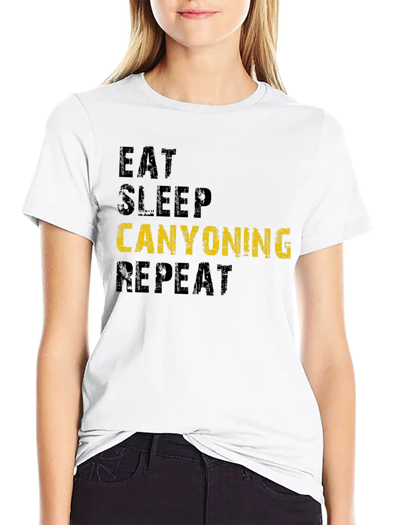 Eat Sleep Canyoning Essential Cotton Tee For Daily Outfits ¨C Unisex Style