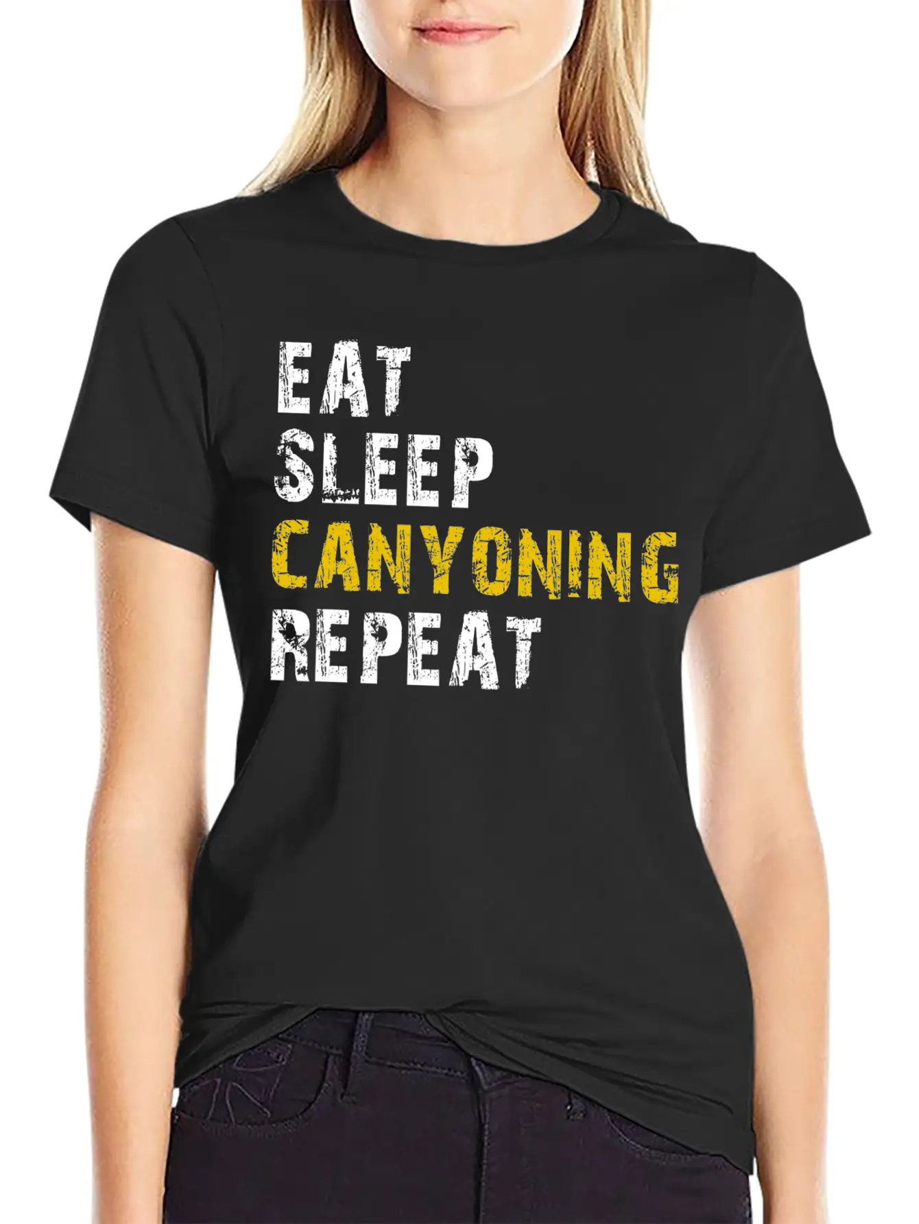Eat Sleep Canyoning Essential Cotton Tee For Daily Outfits ¨C Unisex Style