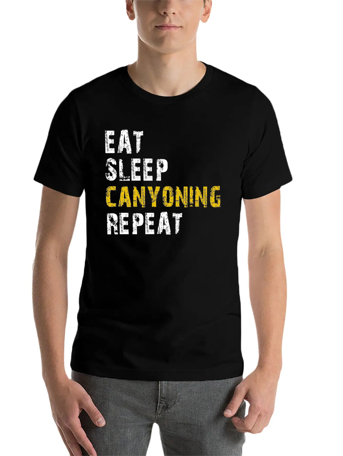 Eat Sleep Canyoning Essential Cotton Tee For Daily Outfits ¨C Unisex Style