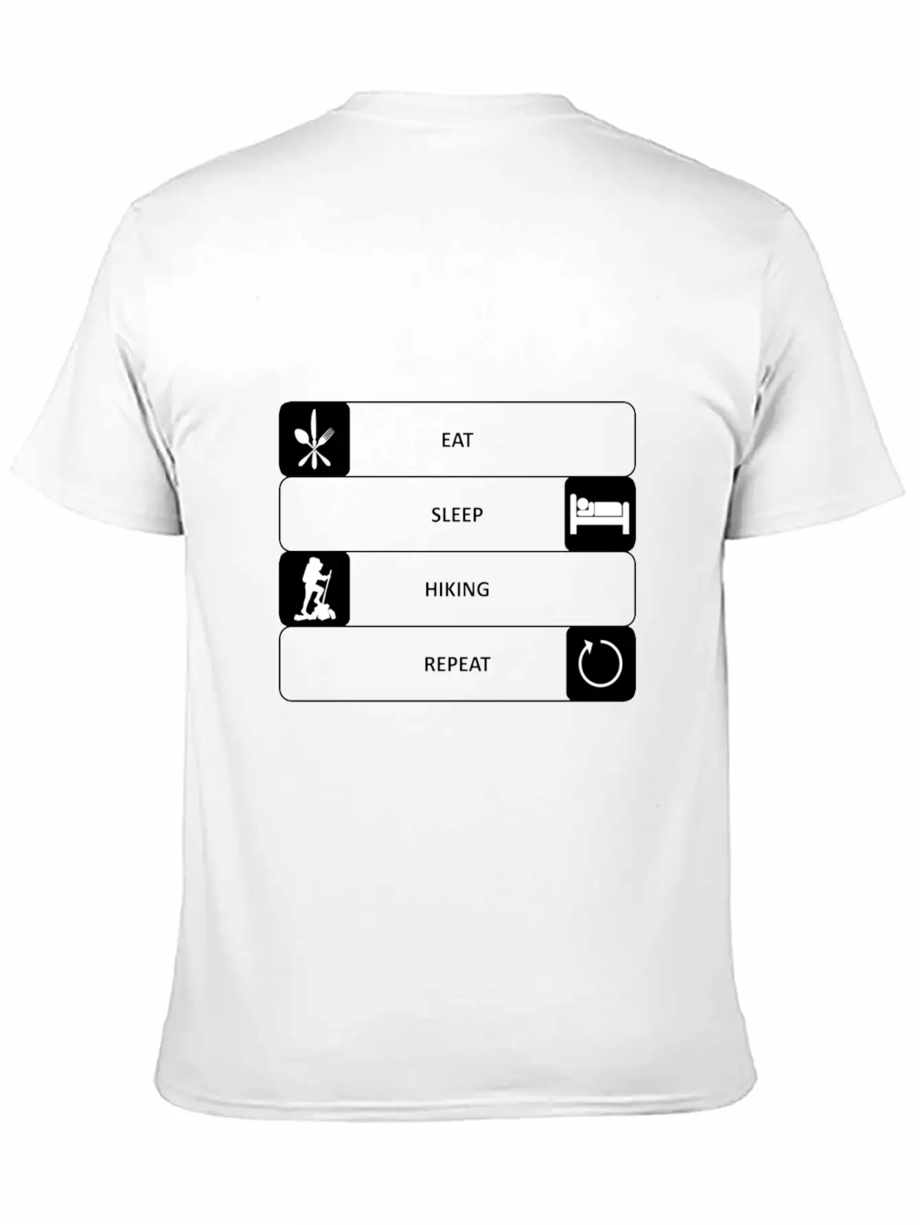 Eat Sleep Hiking Repeat Sports Nature Hobby Essential Cotton Tee For Daily Outfits ¨C Unisex Style