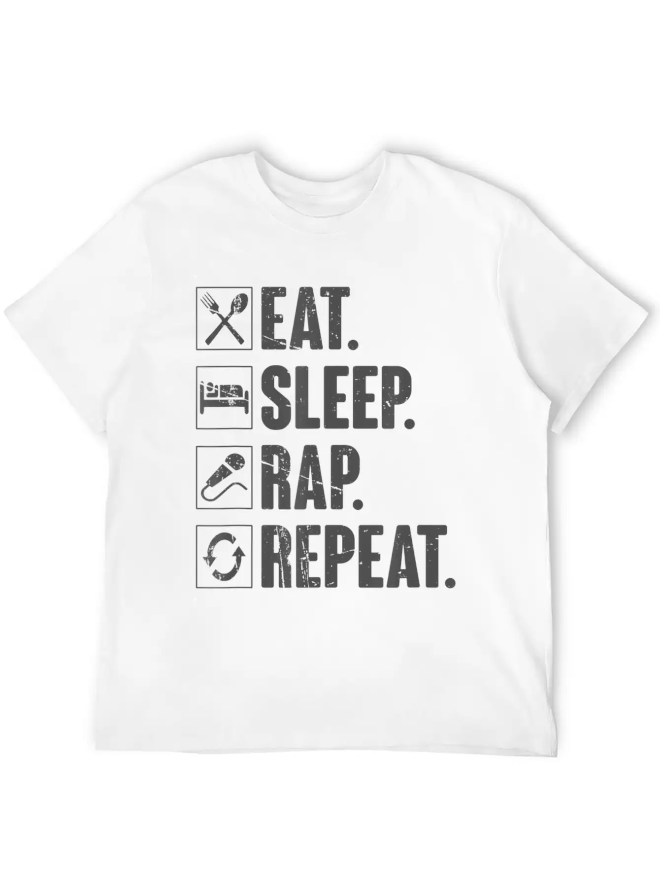 Eat Sleep Rap Repeat Funny Rapper Gift T Soft Cotton Short Sleeve Tee ¨C Unisex Wardrobe Staple