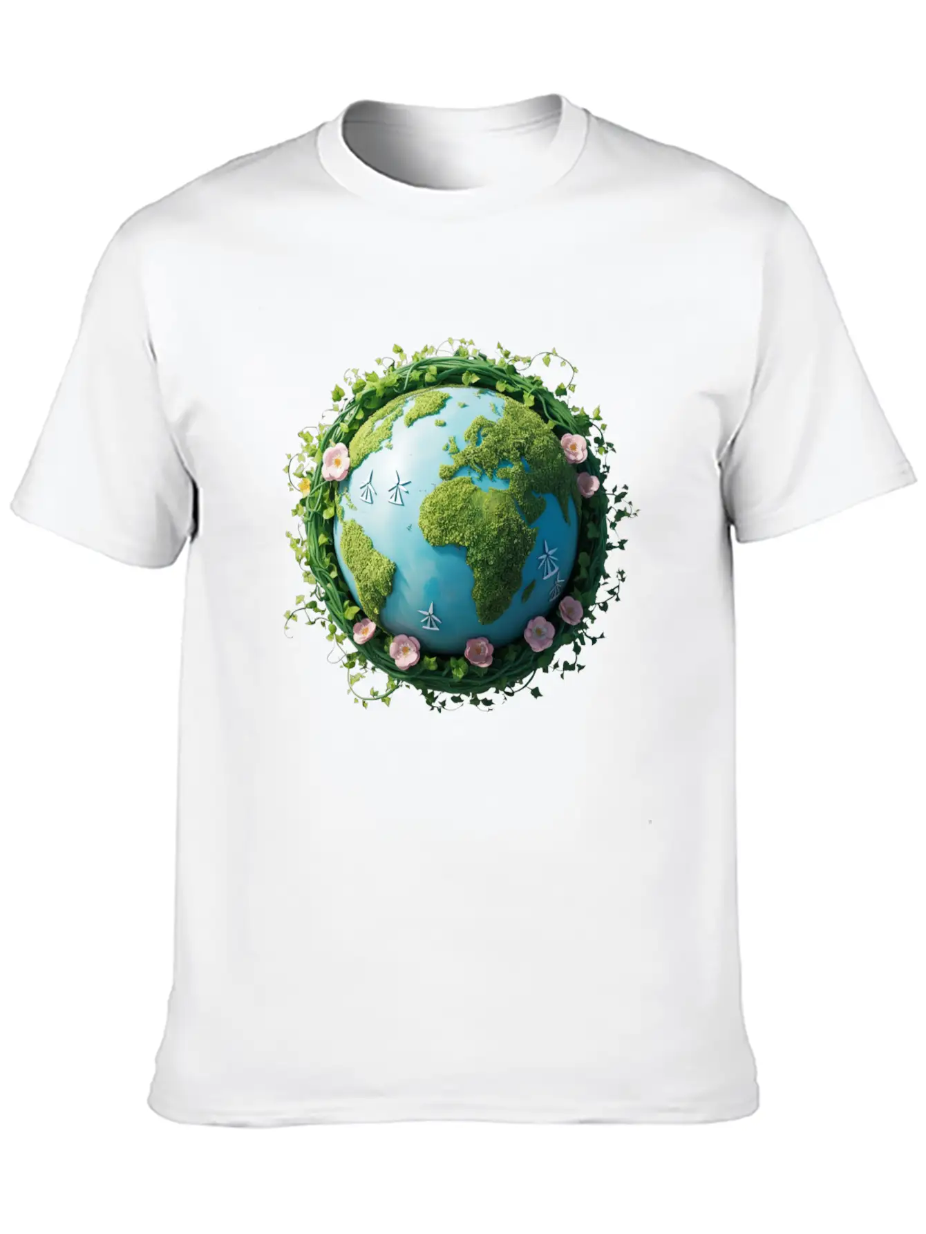 Eco Globe T-Shirt ¨C Watercolor Design With Renewab Essential Cotton Tee For Daily Outfits ¨C Unisex Style