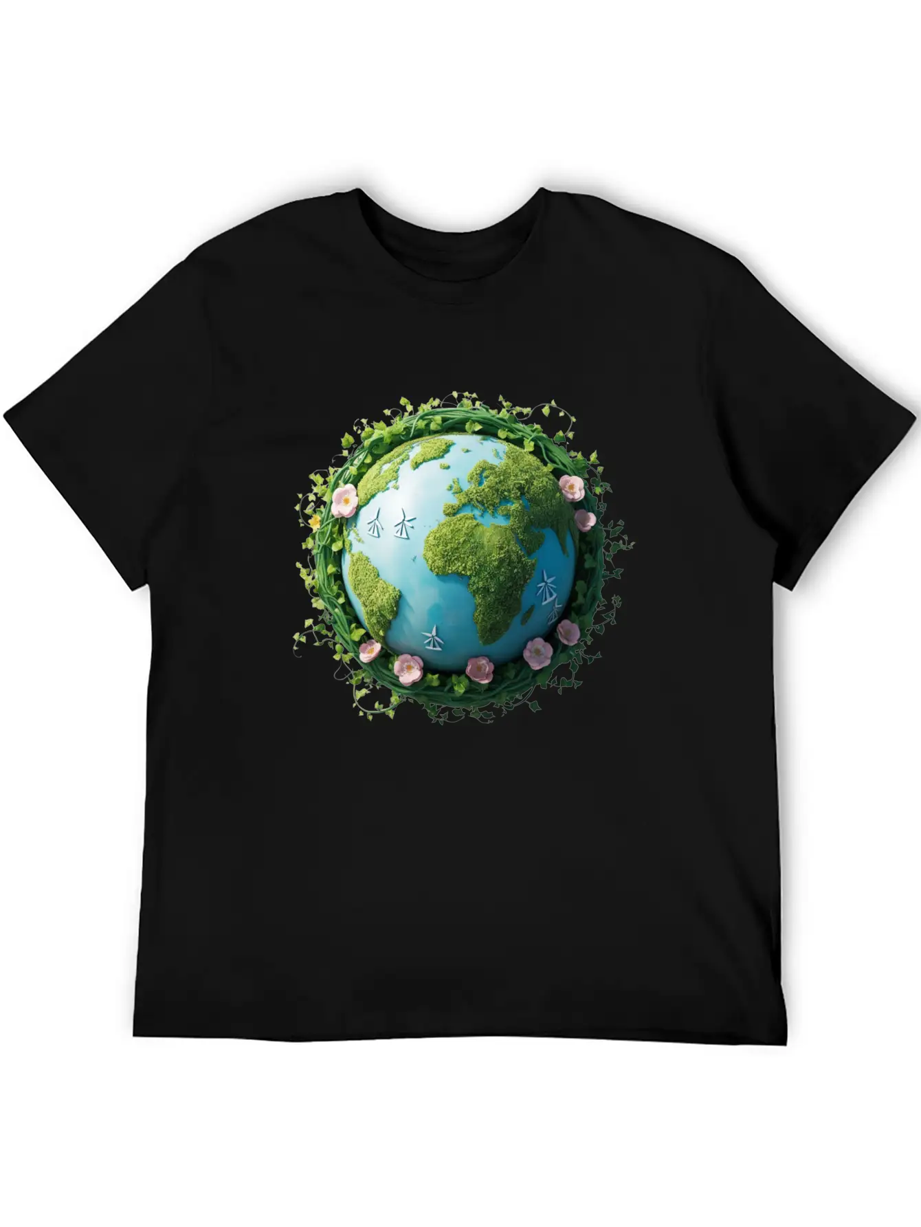 Eco Globe T-Shirt ¨C Watercolor Design With Renewab Essential Cotton Tee For Daily Outfits ¨C Unisex Style
