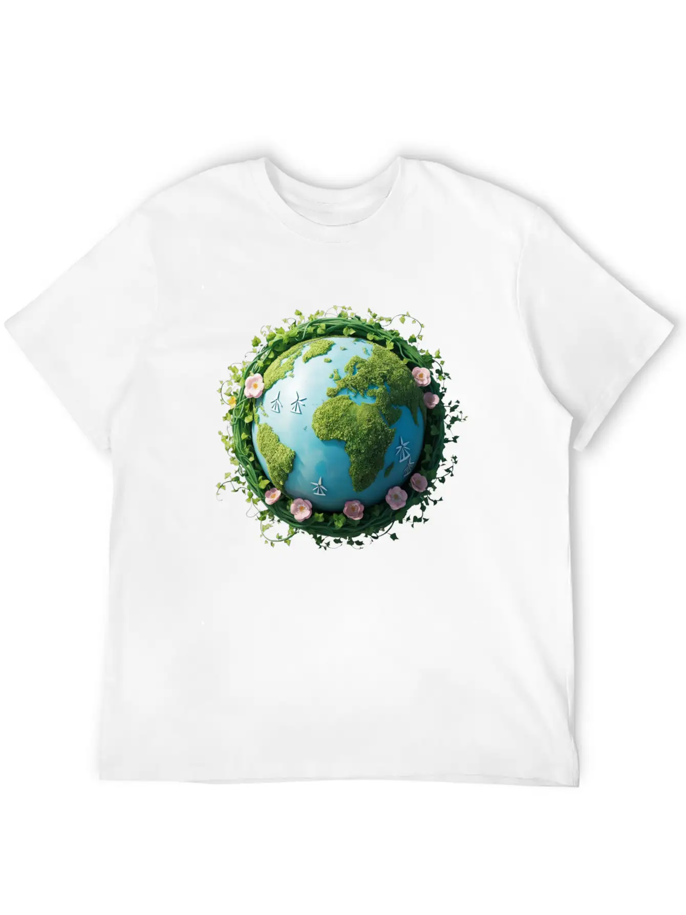 Eco Globe T-Shirt ¨C Watercolor Design With Renewab Essential Cotton Tee For Daily Outfits ¨C Unisex Style