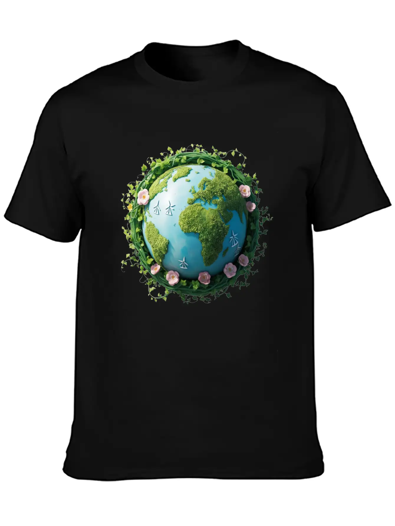 Eco Globe T-Shirt ¨C Watercolor Design With Renewab Essential Cotton Tee For Daily Outfits ¨C Unisex Style