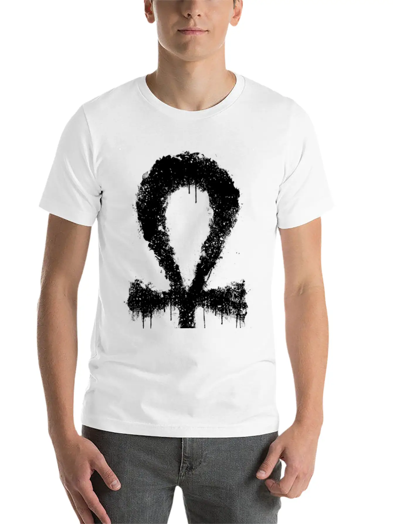 Egyptian Ankh Grunge Soft Cotton Short Sleeve Tee ¨C Unisex Wardrobe Staple