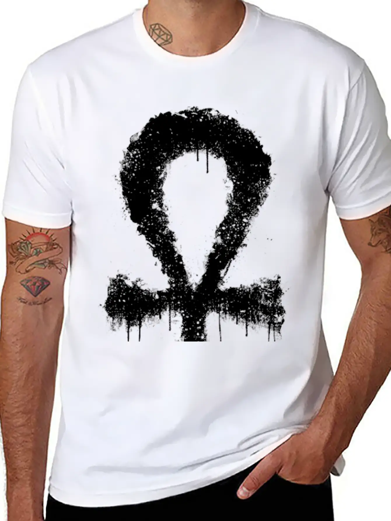 Egyptian Ankh Grunge Soft Cotton Short Sleeve Tee ¨C Unisex Wardrobe Staple