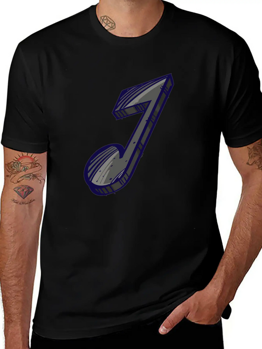 Eighth Note Illustration Essential Cotton Tee For Daily Outfits ¨C Unisex Style