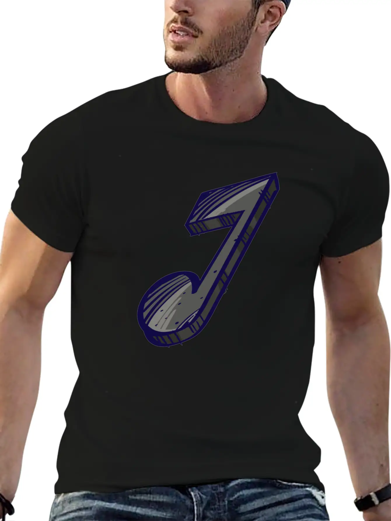 Eighth Note Illustration Essential Cotton Tee For Daily Outfits ¨C Unisex Style