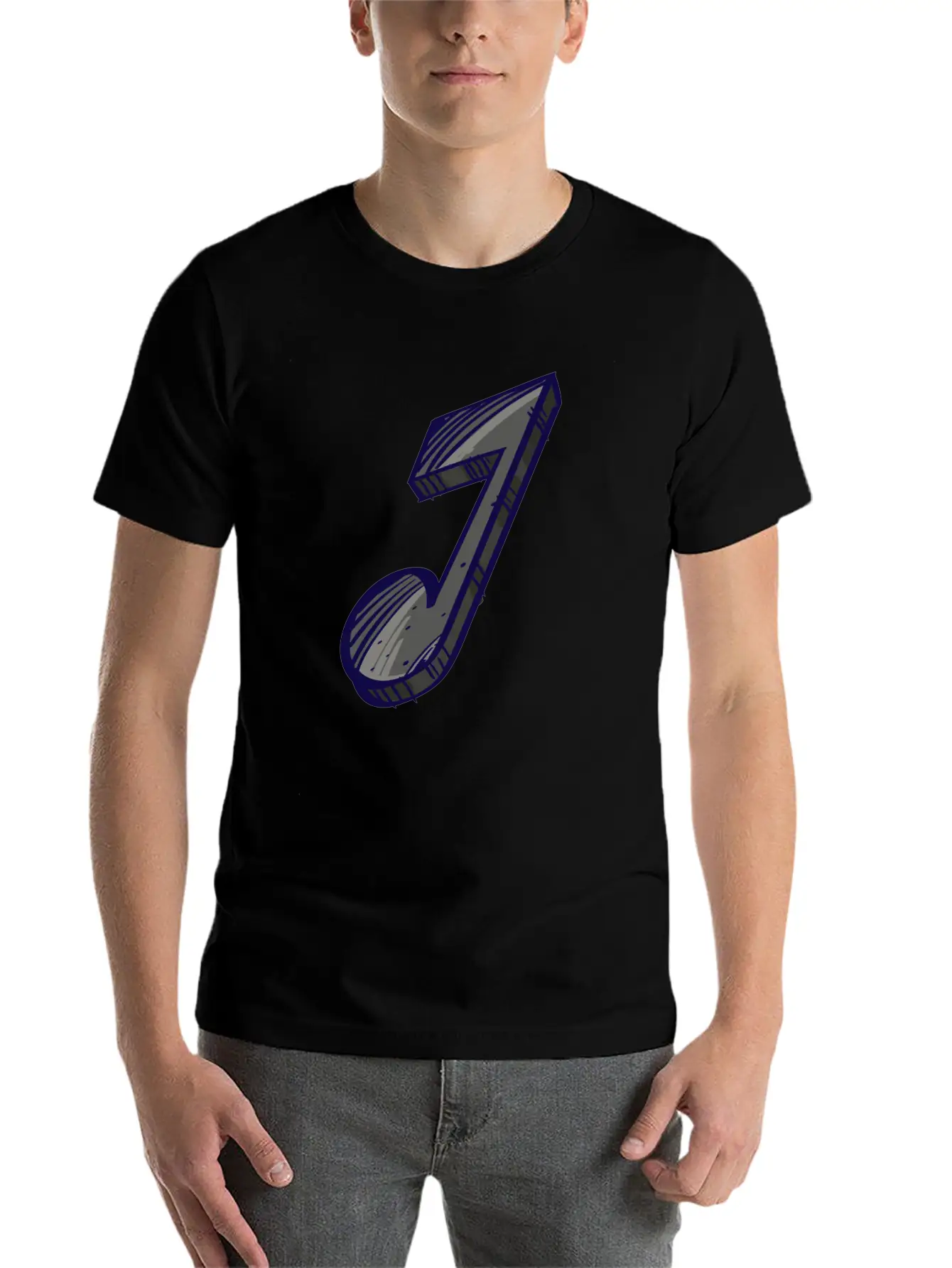 Eighth Note Illustration Essential Cotton Tee For Daily Outfits ¨C Unisex Style
