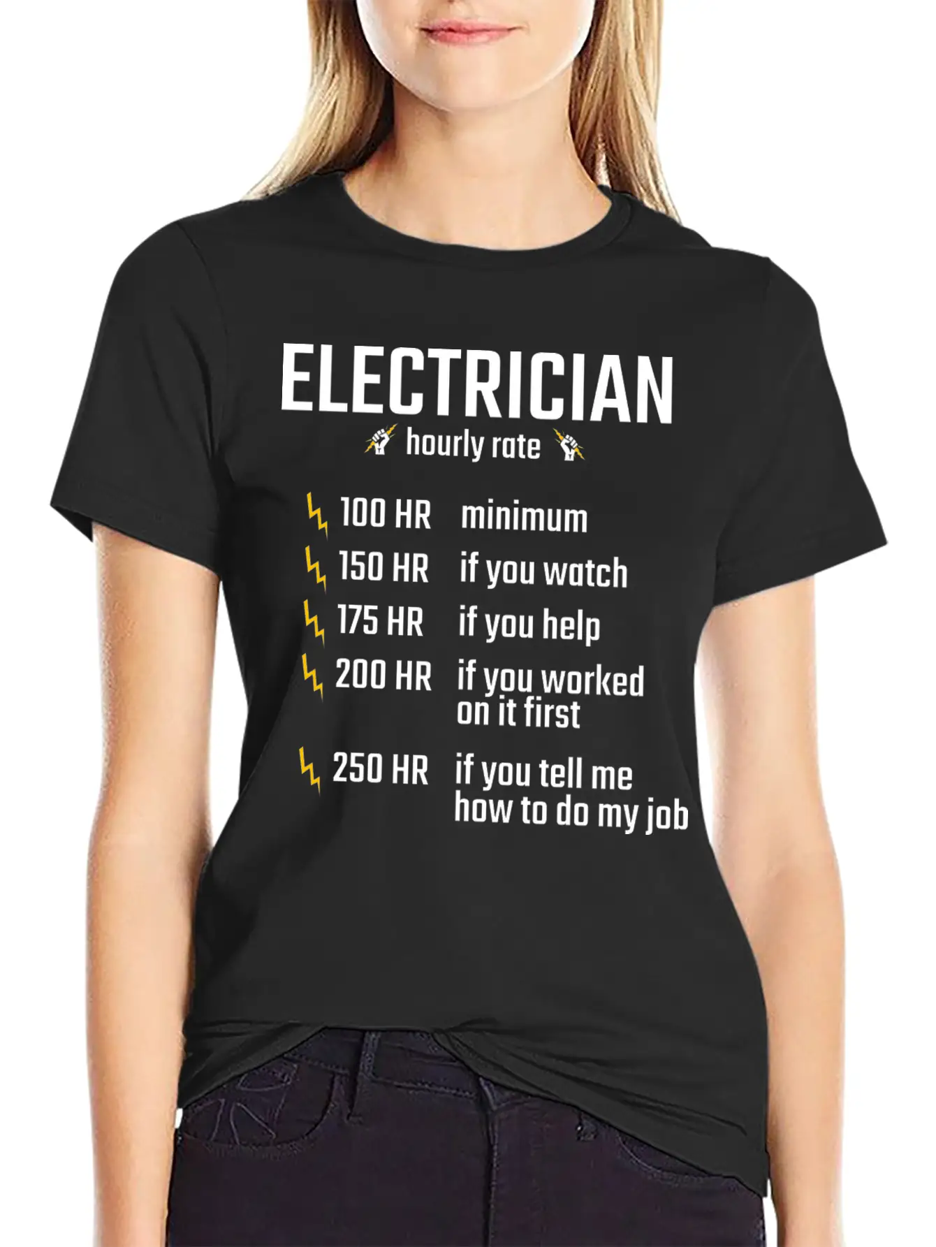 Electrician Hourly Rate Profession Training Gift Essential Cotton Tee For Daily Outfits ¨C Unisex Style