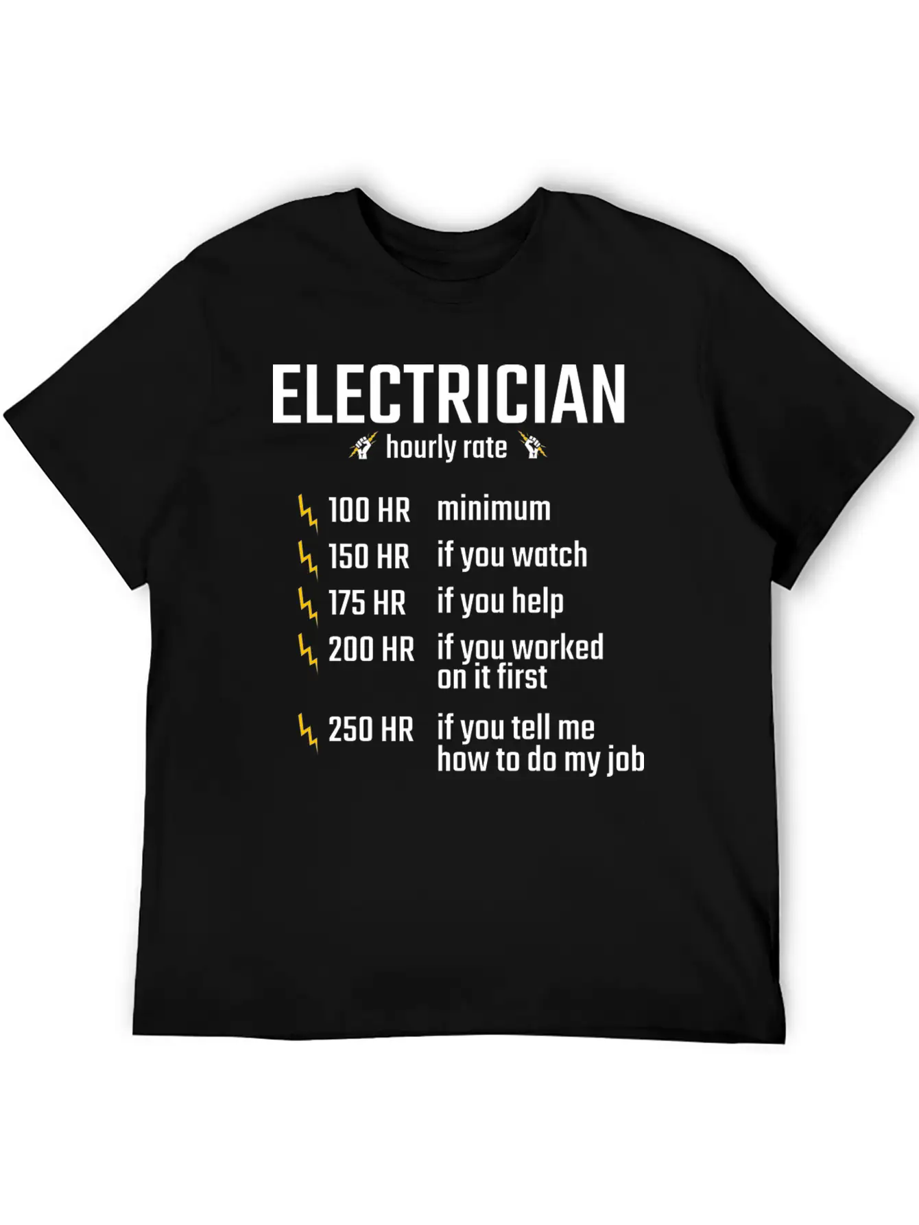 Electrician Hourly Rate Profession Training Gift Essential Cotton Tee For Daily Outfits ¨C Unisex Style