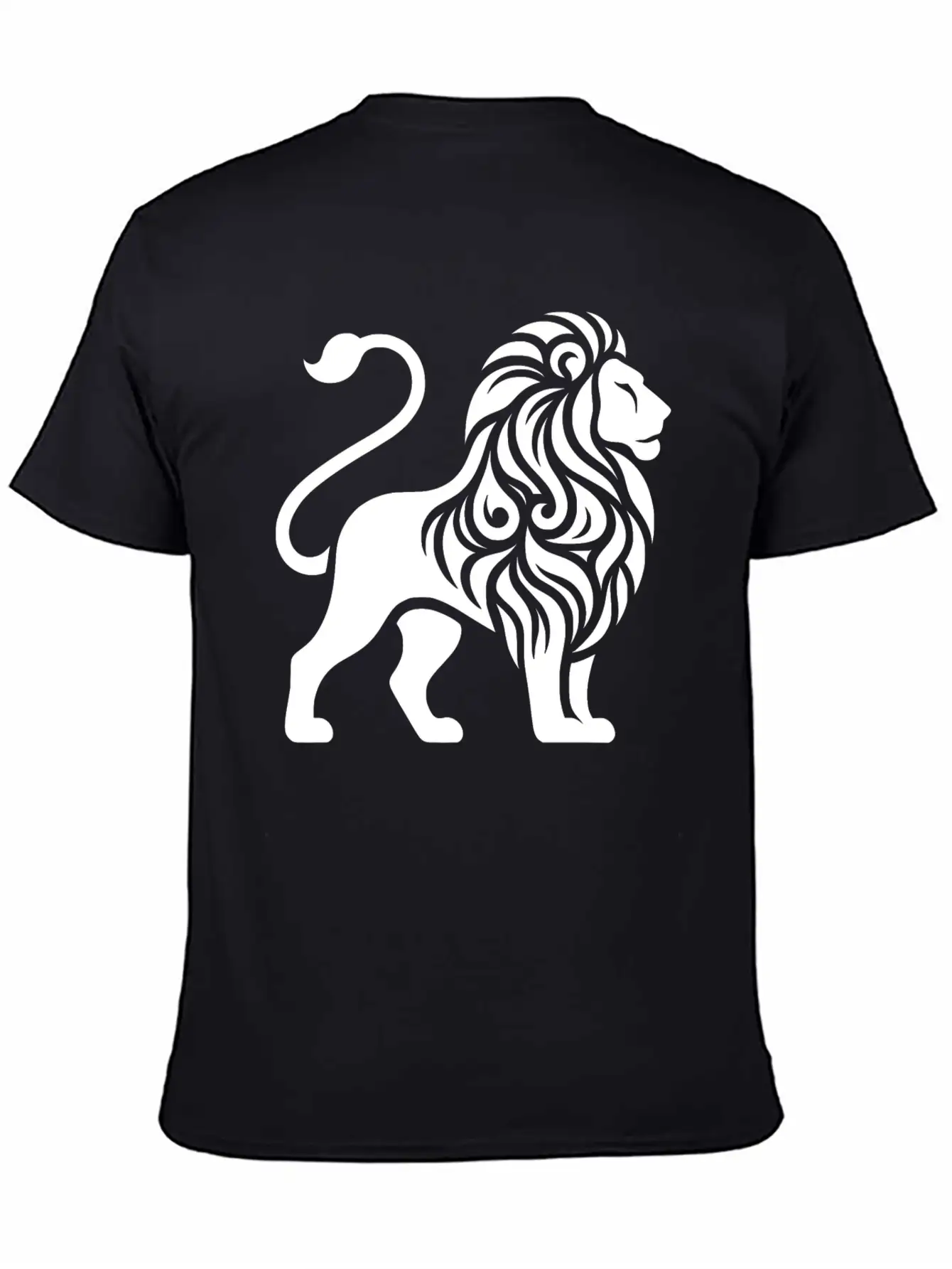 Elegant Tattoo Lion With A Mighty Mane Essential Cotton Tee For Daily Outfits ¨C Unisex Style