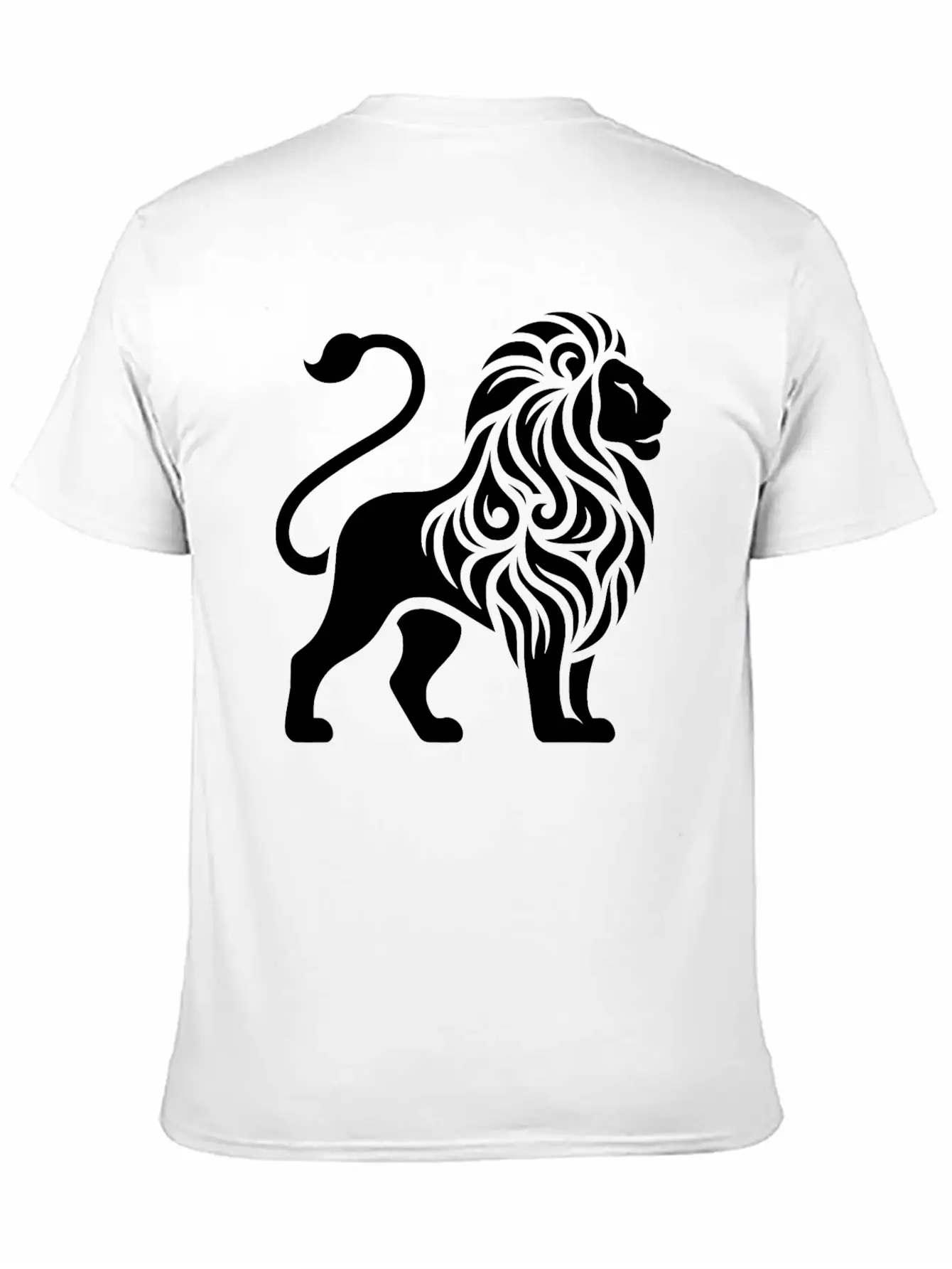 Elegant Tattoo Lion With A Mighty Mane Essential Cotton Tee For Daily Outfits ¨C Unisex Style