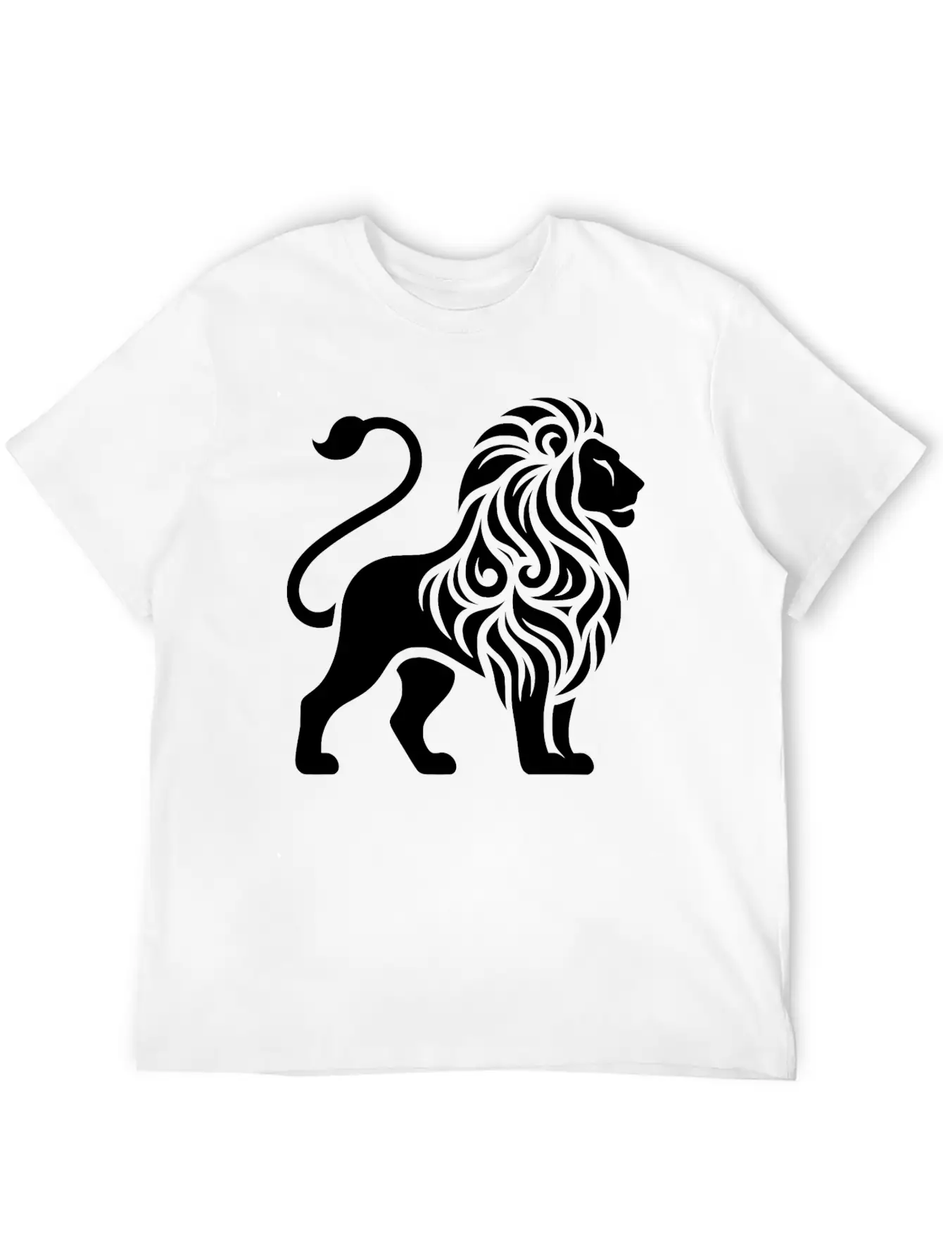 Elegant Tattoo Lion With A Mighty Mane Essential Cotton Tee For Daily Outfits ¨C Unisex Style