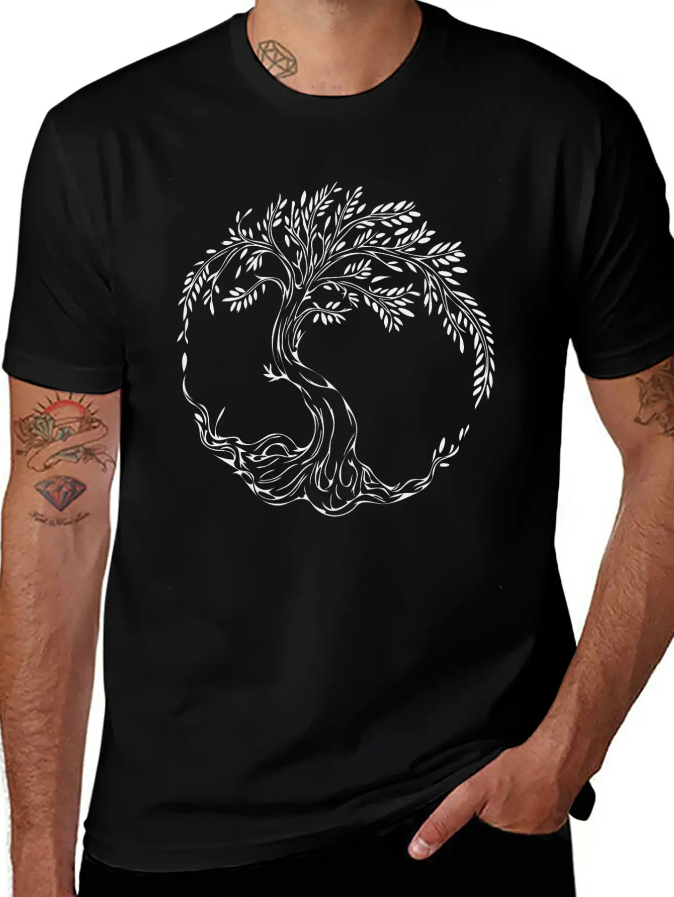 Elegant Tree Of Life Basic Graphic T-Shirt ¨C Daily Comfort In Soft Cotton