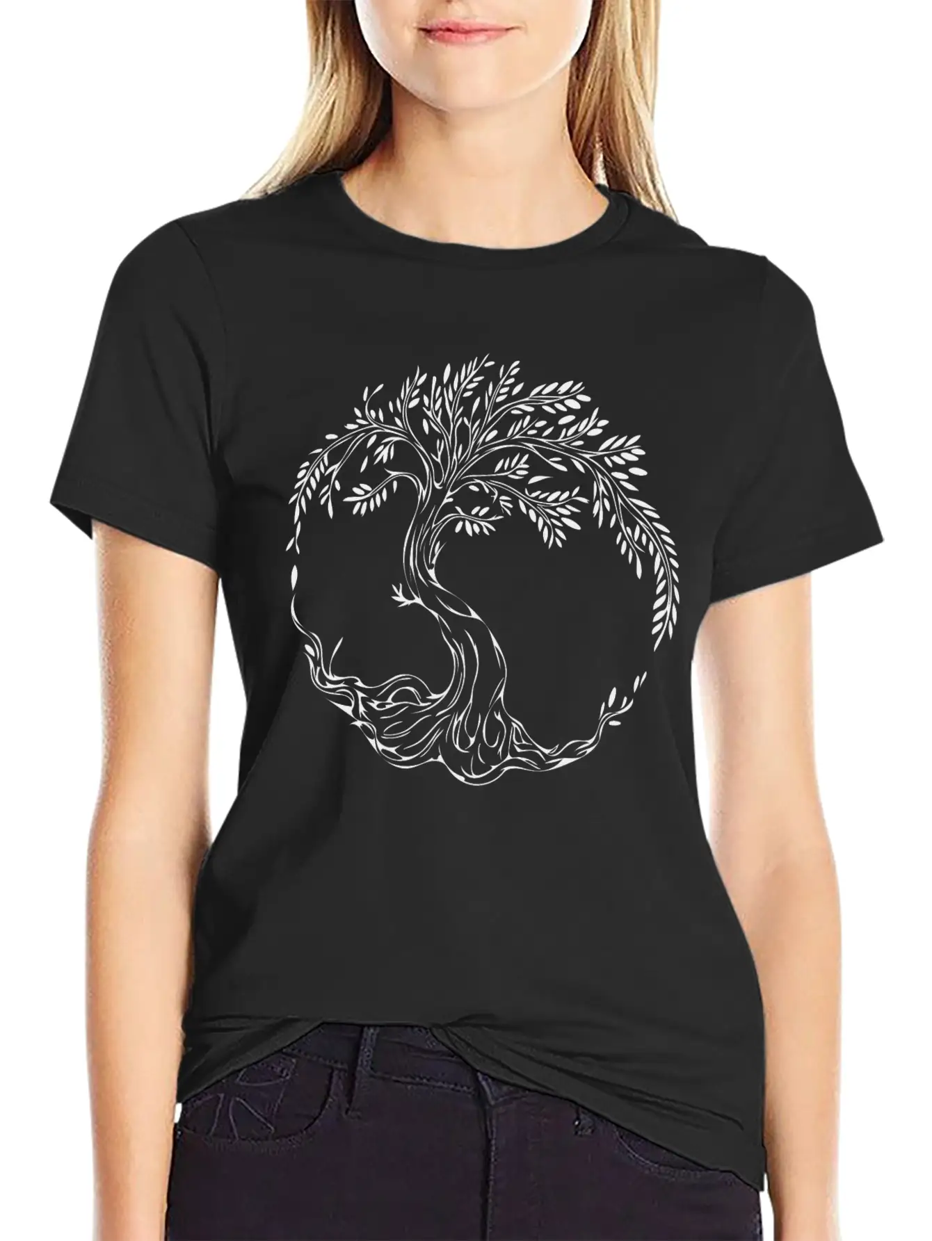 Elegant Tree Of Life Basic Graphic T-Shirt ¨C Daily Comfort In Soft Cotton