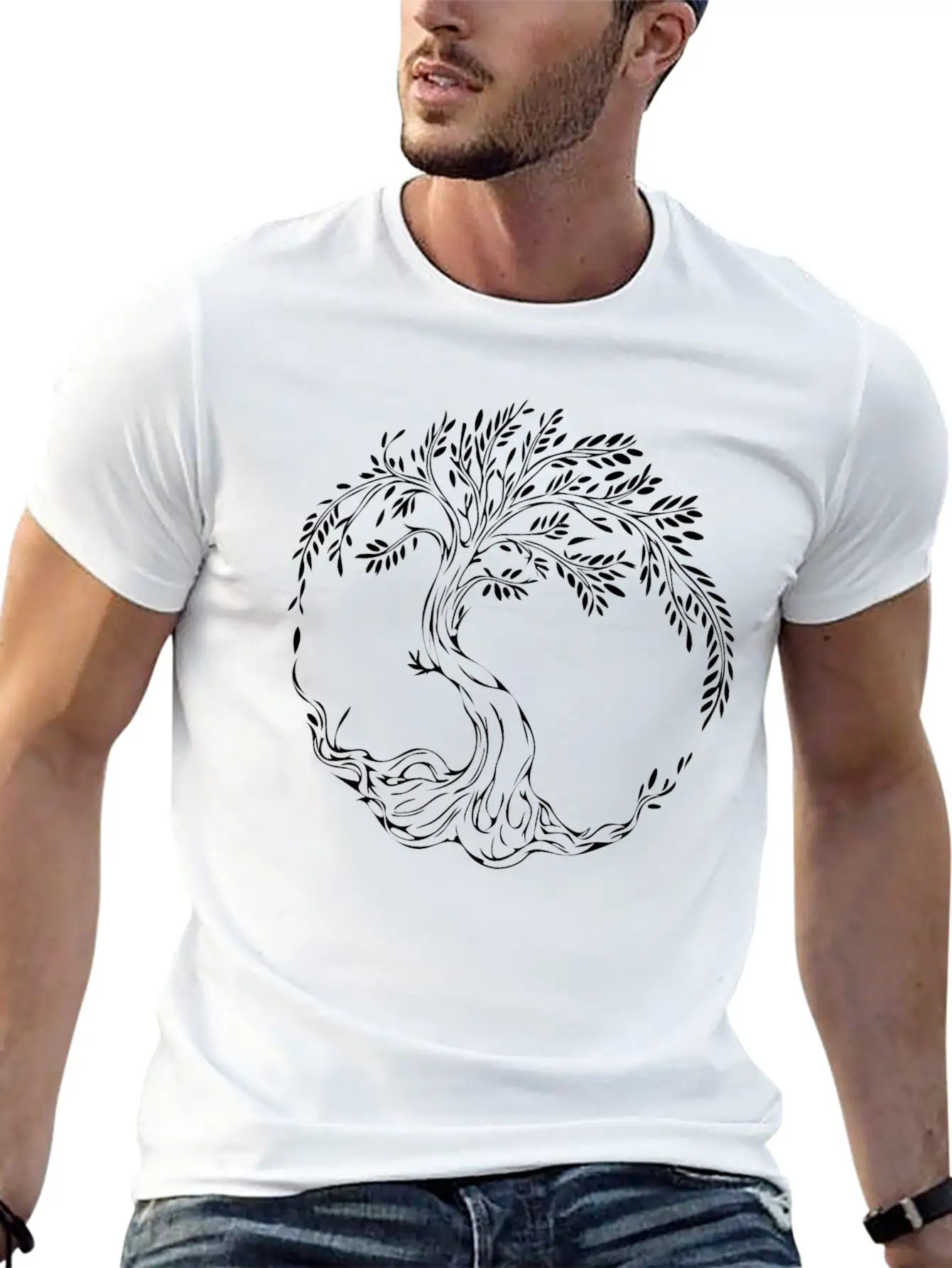 Elegant Tree Of Life Basic Graphic T-Shirt ¨C Daily Comfort In Soft Cotton