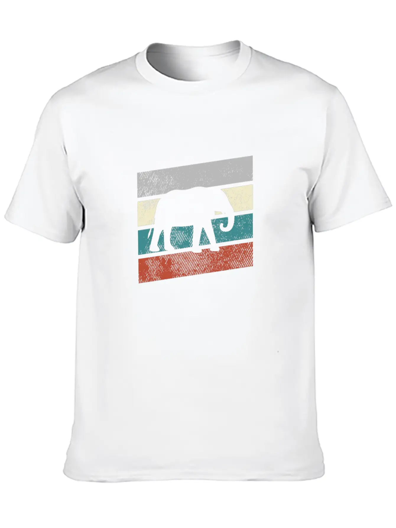 Elephant Retro Essential Cotton Tee For Daily Outfits ¨C Unisex Style