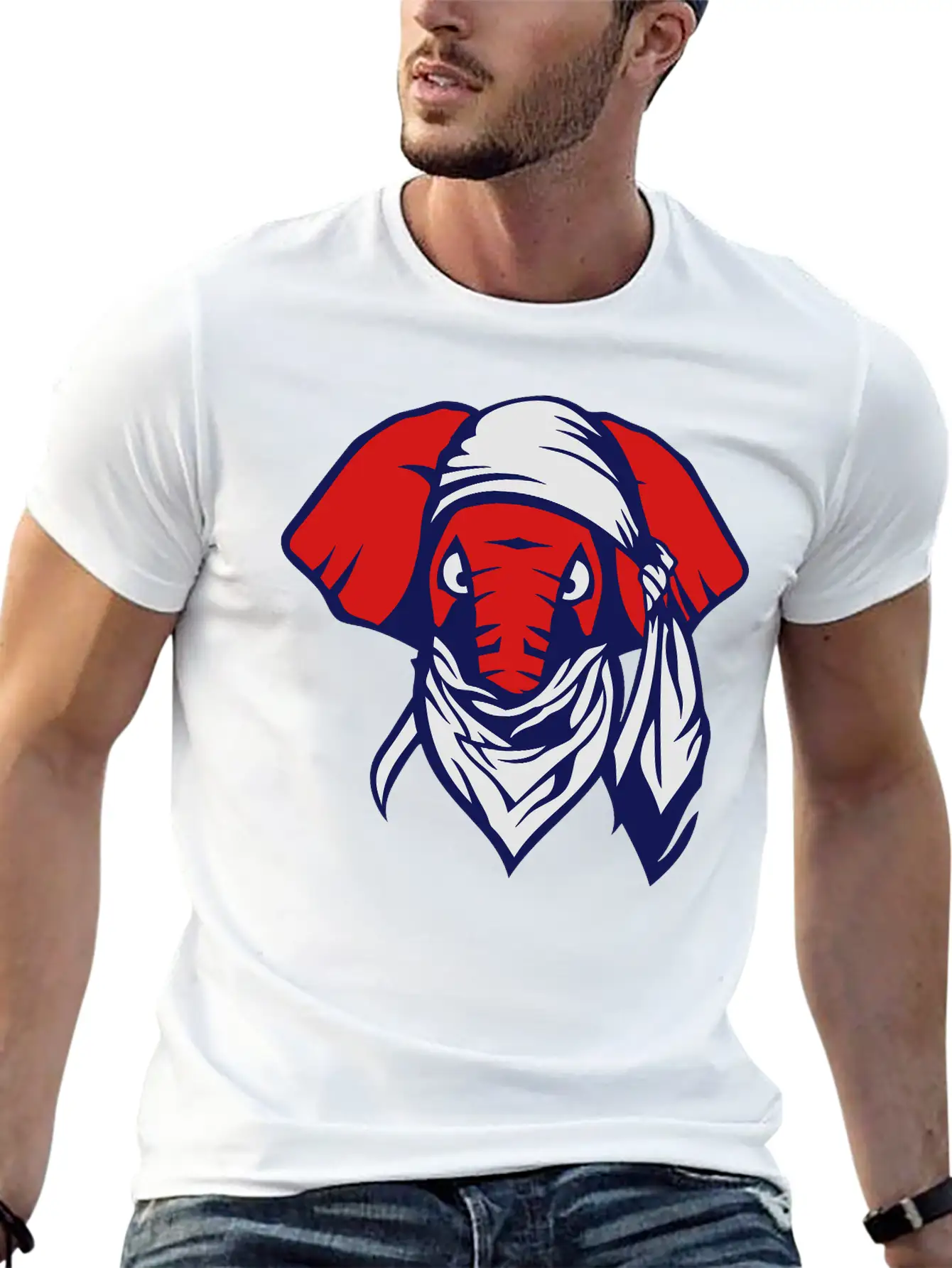 Elephant Scarf 408 Basic Graphic T-Shirt ¨C Daily Comfort In Soft Cotton