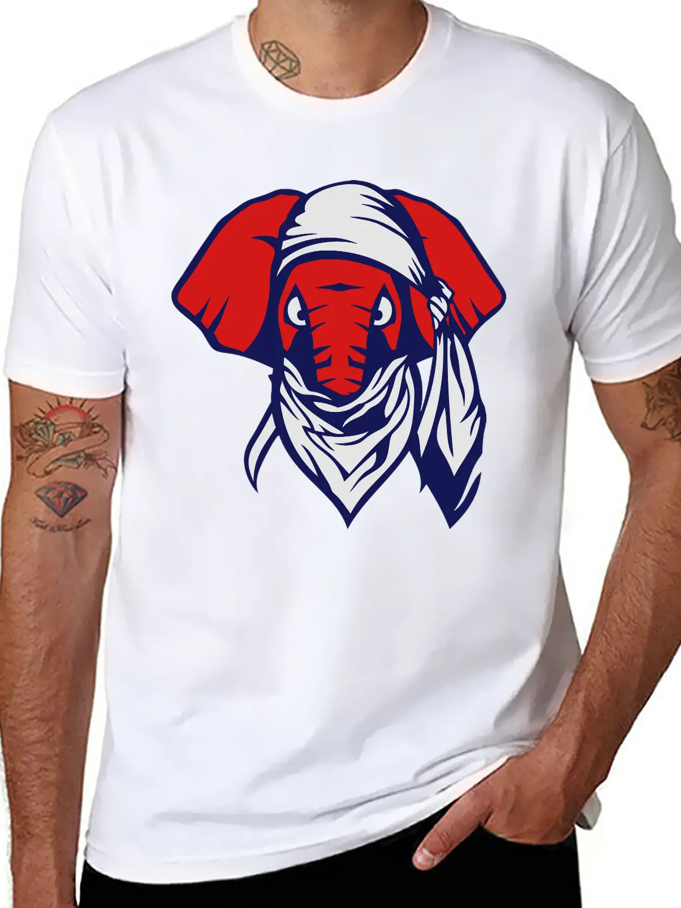 Elephant Scarf 408 Basic Graphic T-Shirt ¨C Daily Comfort In Soft Cotton