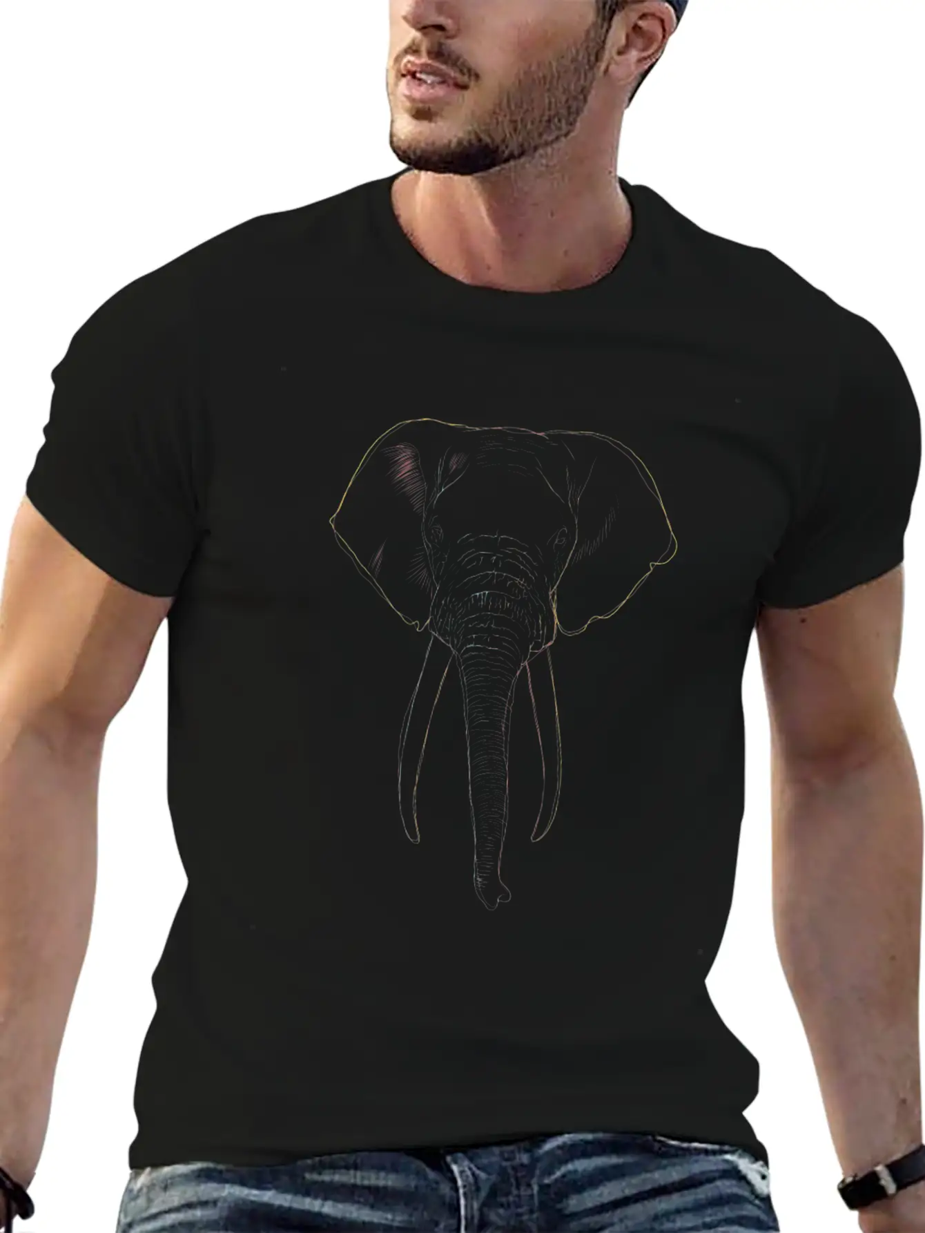 Elephant Strokes Basic Graphic T-Shirt ¨C Daily Comfort In Soft Cotton