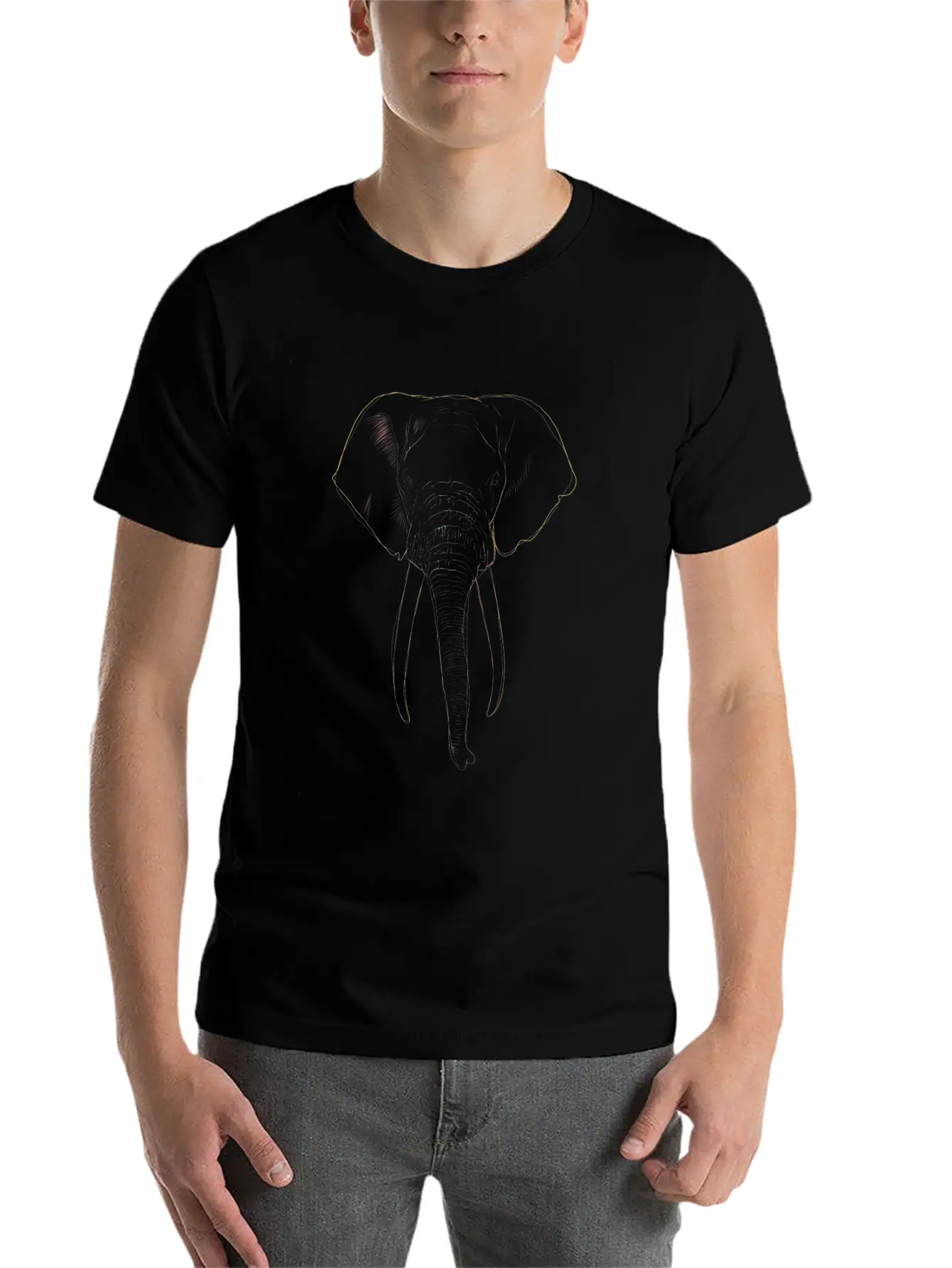 Elephant Strokes Basic Graphic T-Shirt ¨C Daily Comfort In Soft Cotton