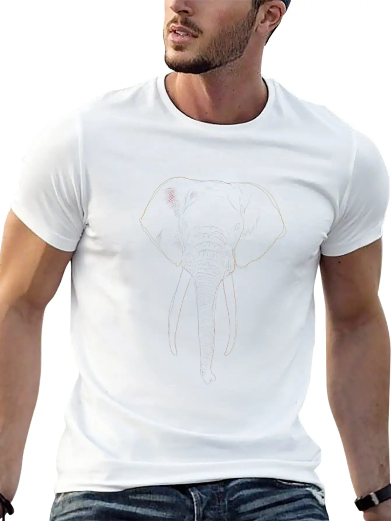 Elephant Strokes Basic Graphic T-Shirt ¨C Daily Comfort In Soft Cotton