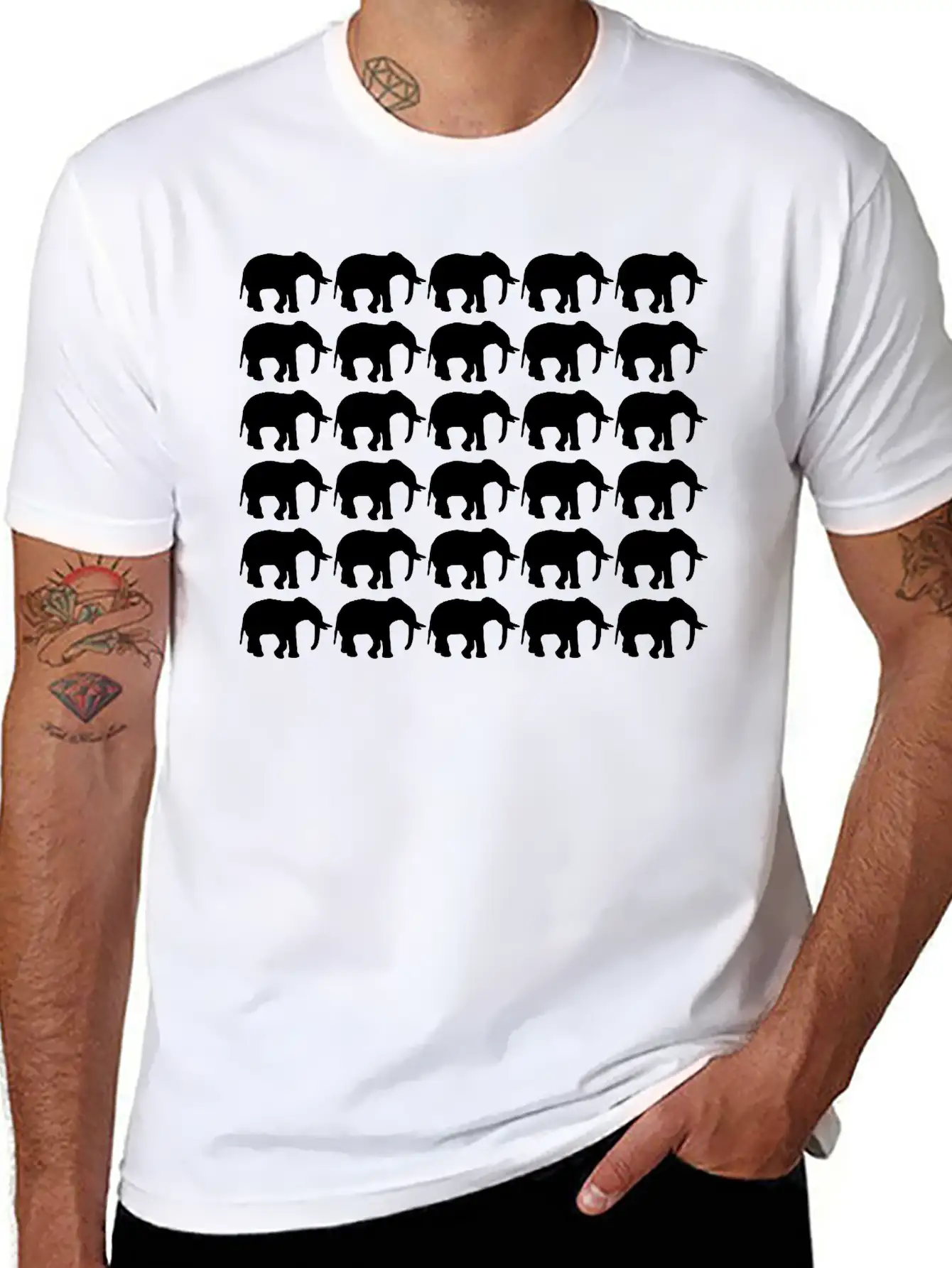 Elephants Be Different Essential Cotton Tee For Daily Outfits ¨C Unisex Style