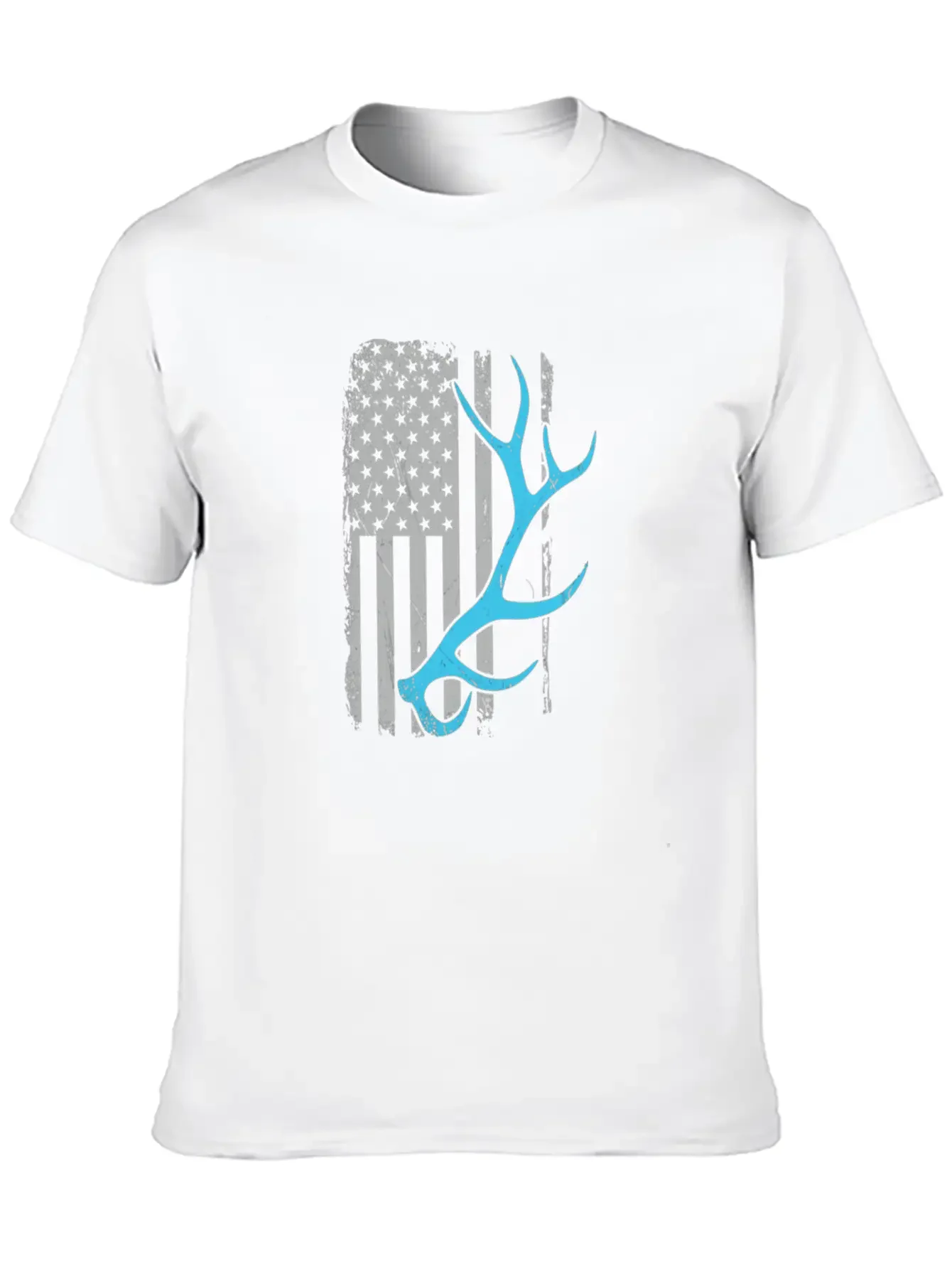 Elk Antler Usa American Flag Patriotic Shed Hunte Soft Cotton Short Sleeve Tee ¨C Unisex Wardrobe Staple