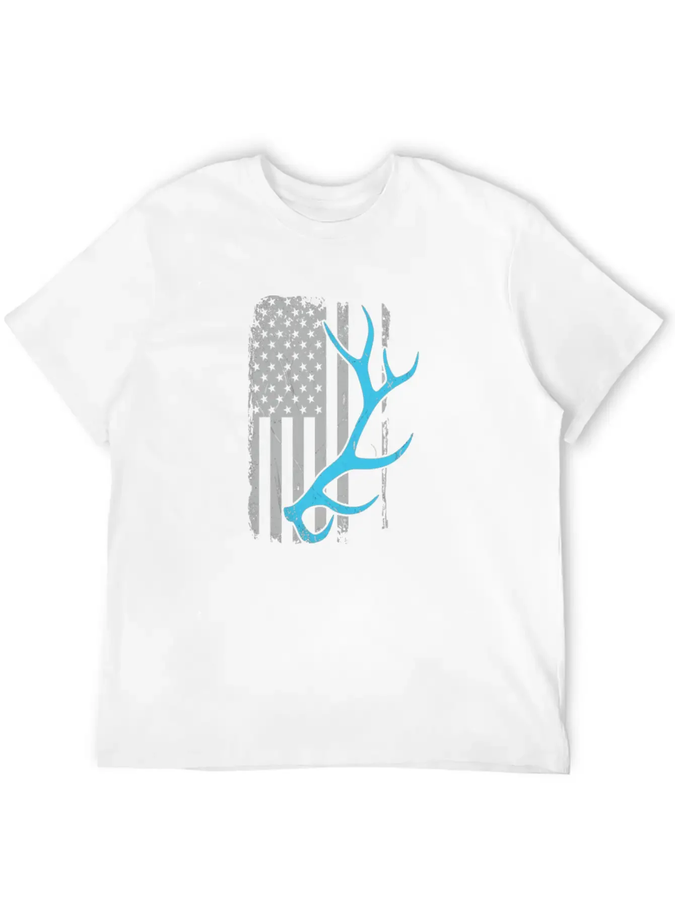 Elk Antler Usa American Flag Patriotic Shed Hunte Soft Cotton Short Sleeve Tee ¨C Unisex Wardrobe Staple