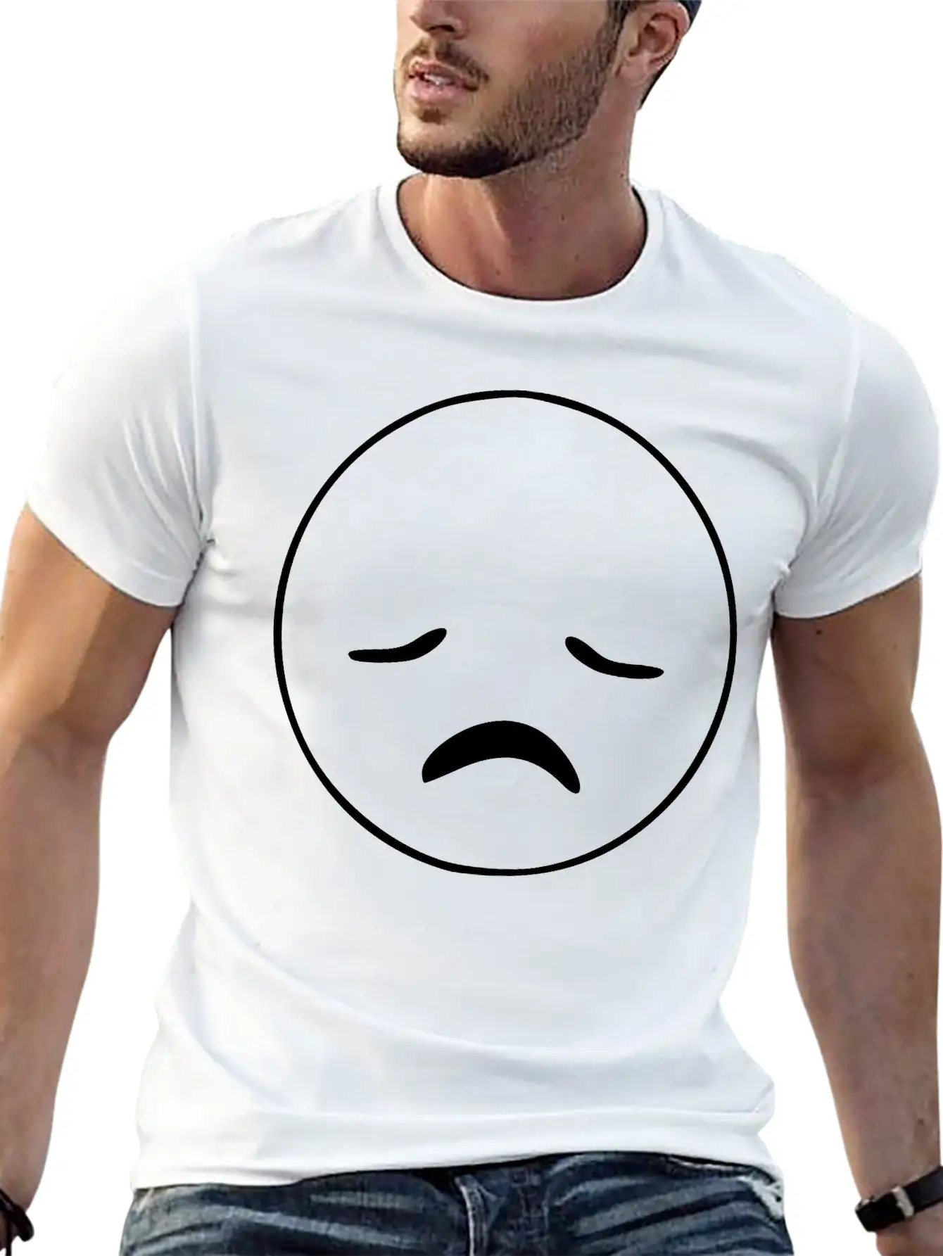 Emojis Sketch Disappointed Soft Cotton Short Sleeve Tee ¨C Unisex Wardrobe Staple