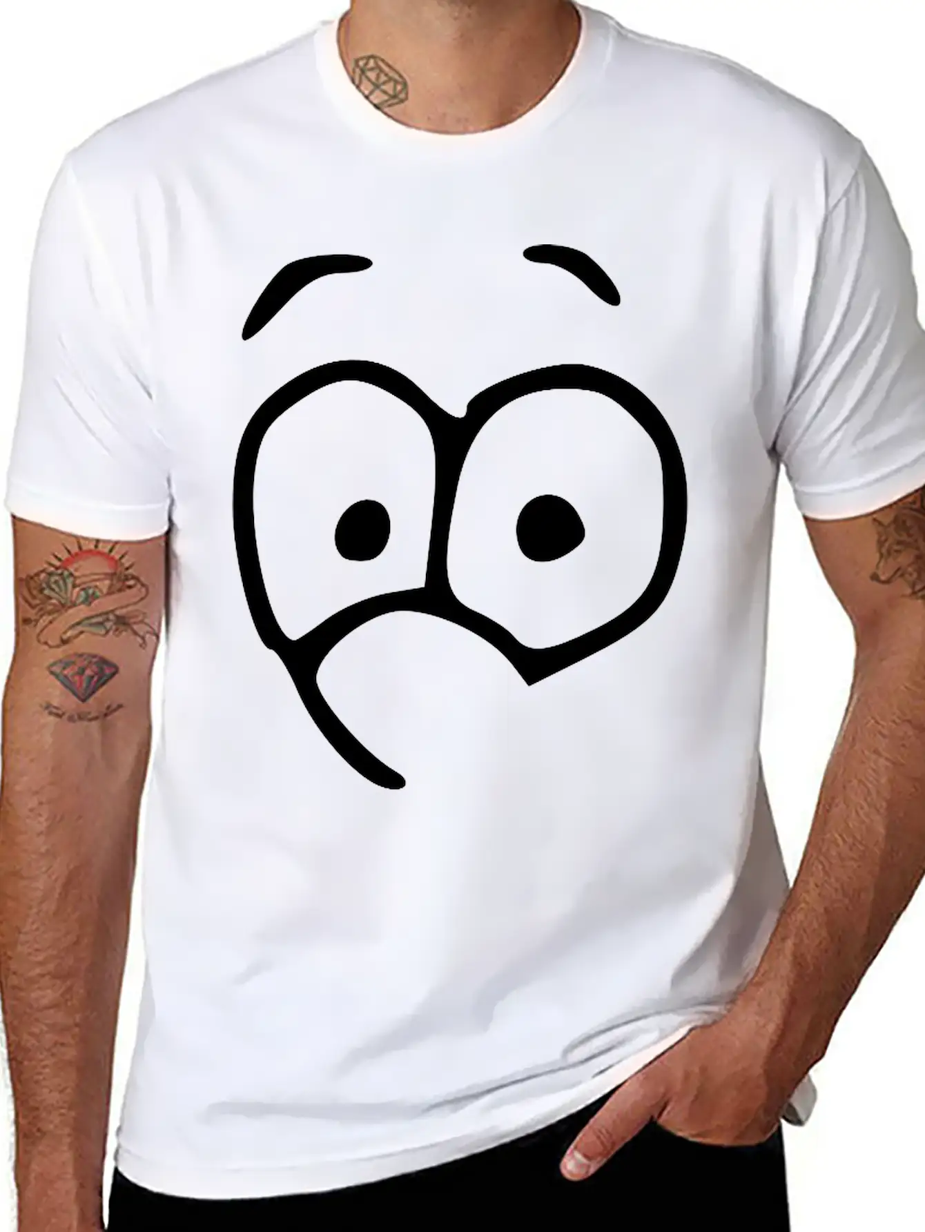 Emojis Sketch Happy Essential Cotton Tee For Daily Outfits ¨C Unisex Style
